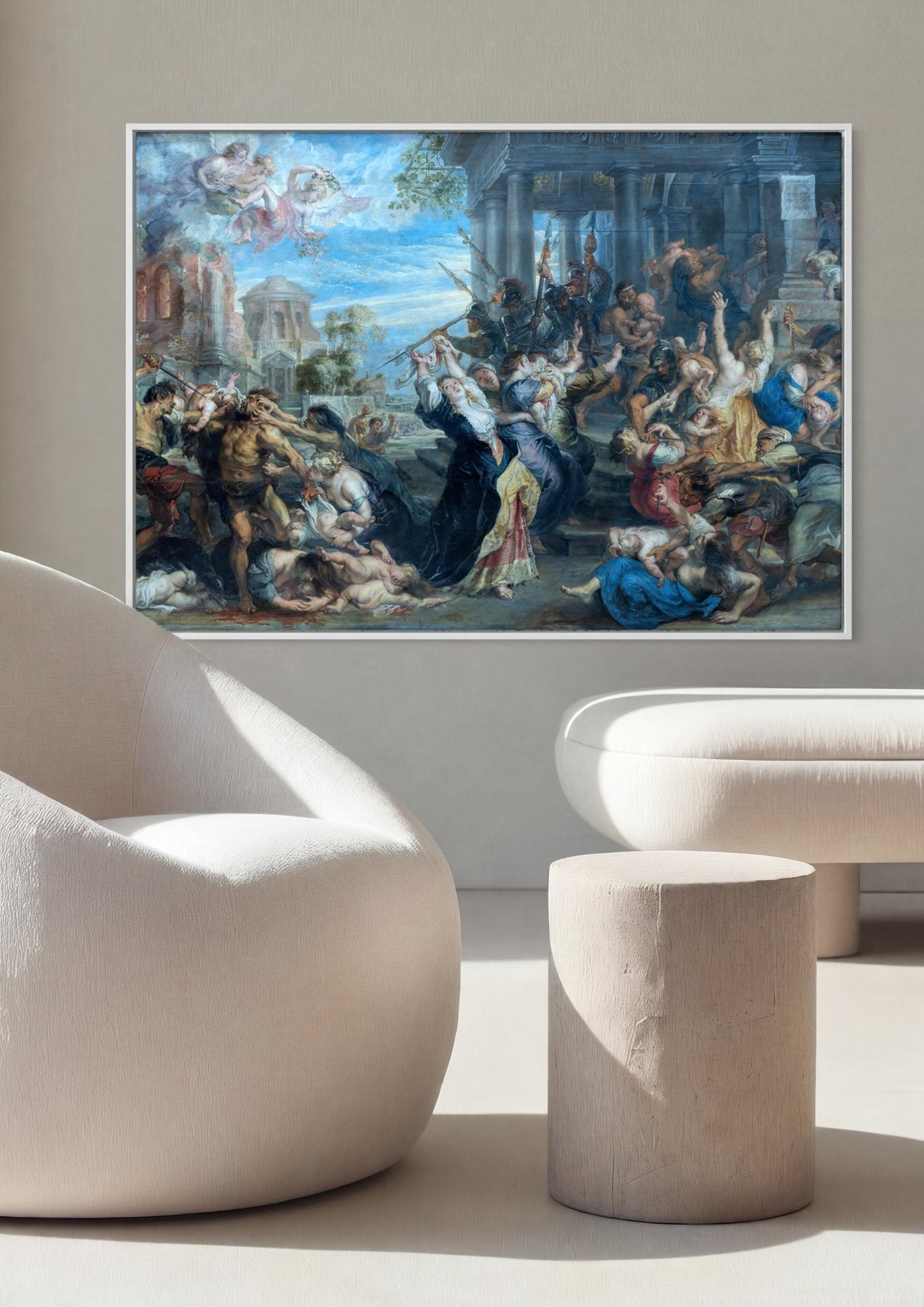 Quadro Decorativo O Massacre dos Inocentes - Rubens em ambiente decorado