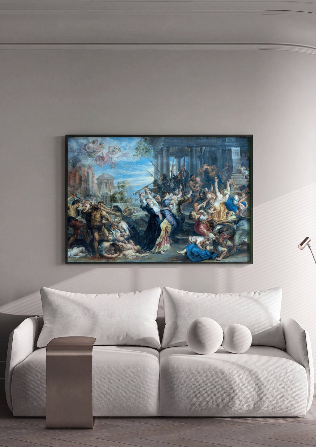 Quadro Decorativo O Massacre dos Inocentes - Rubens em ambiente decorado