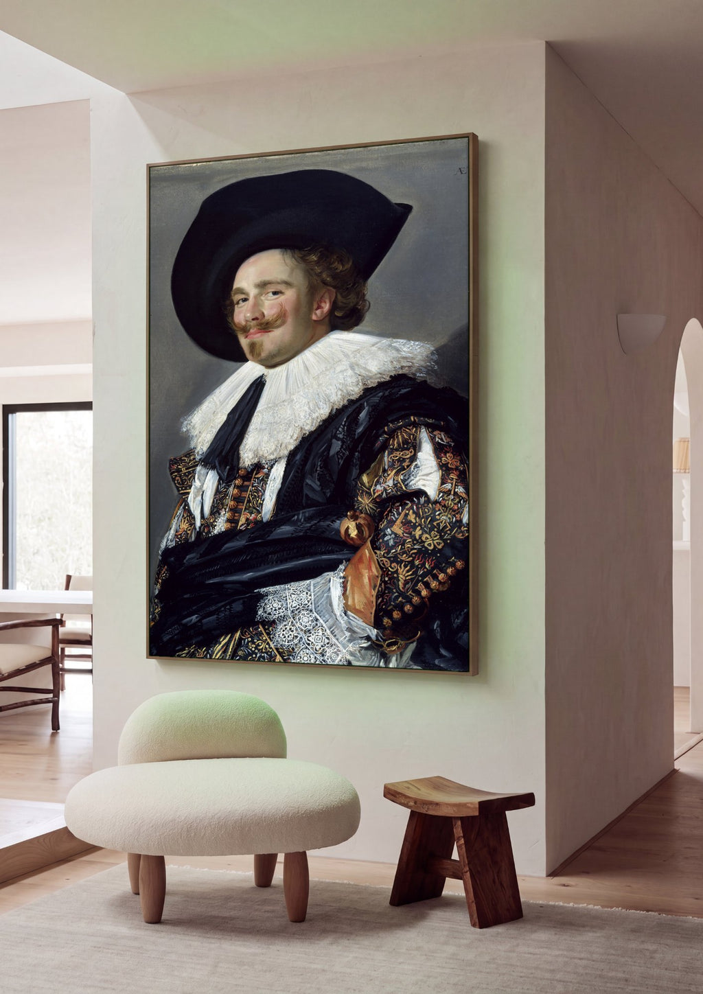 Quadro Decorativo 'O Cavalheiro Sorridente' - Frans Hals em ambiente decorado