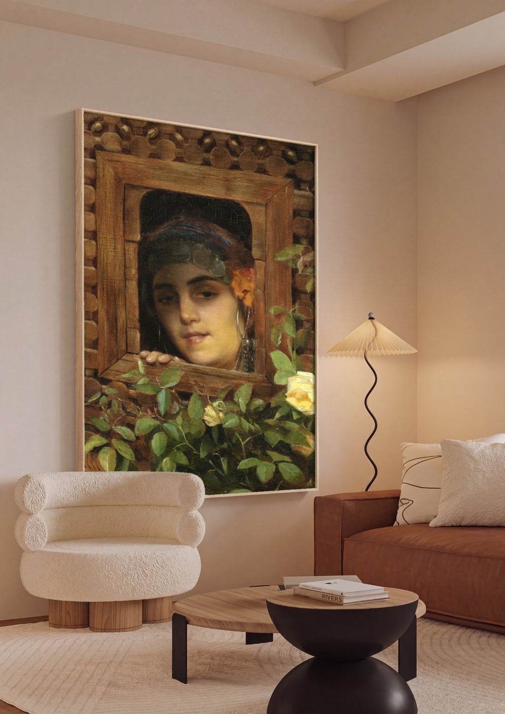 Quadro Decorativo A Jovem do Cairo - Theodoros Rall em ambiente decorado