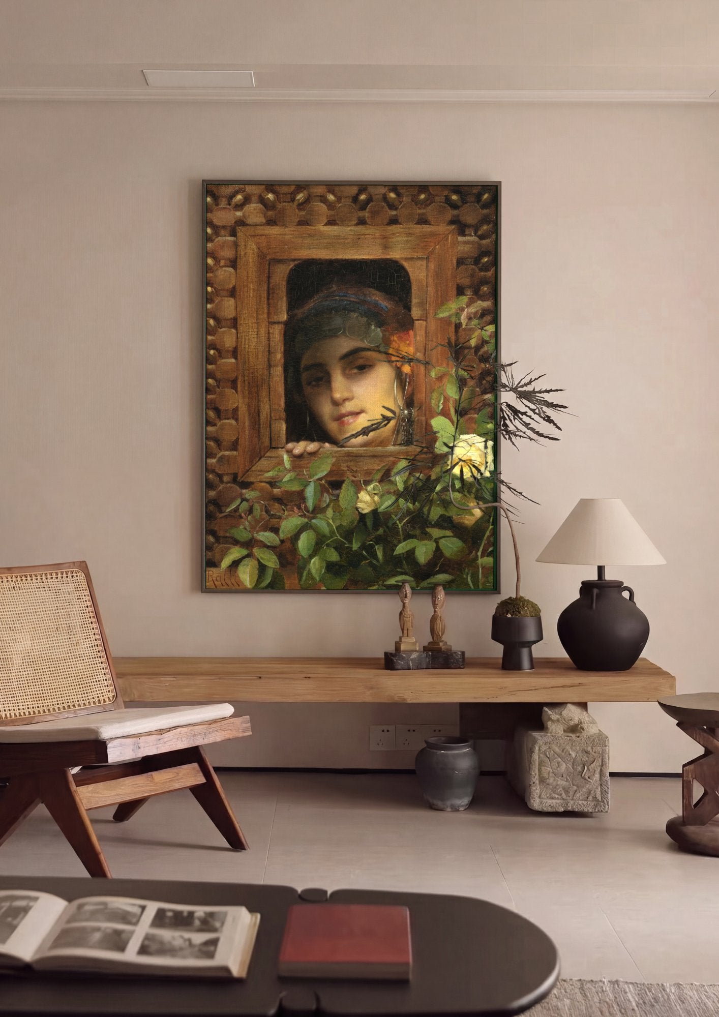 Quadro Decorativo A Jovem do Cairo - Theodoros Rall em ambiente decorado