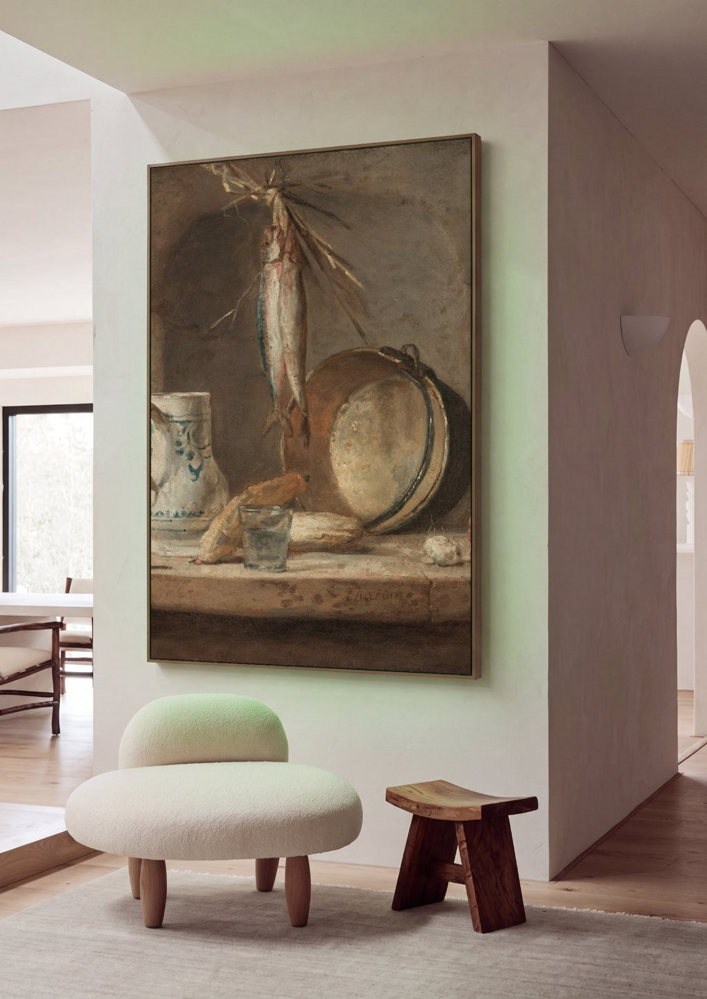 Quadro Decorativo 'A Despensa' - Jean Siméon Chardin em ambiente decorado