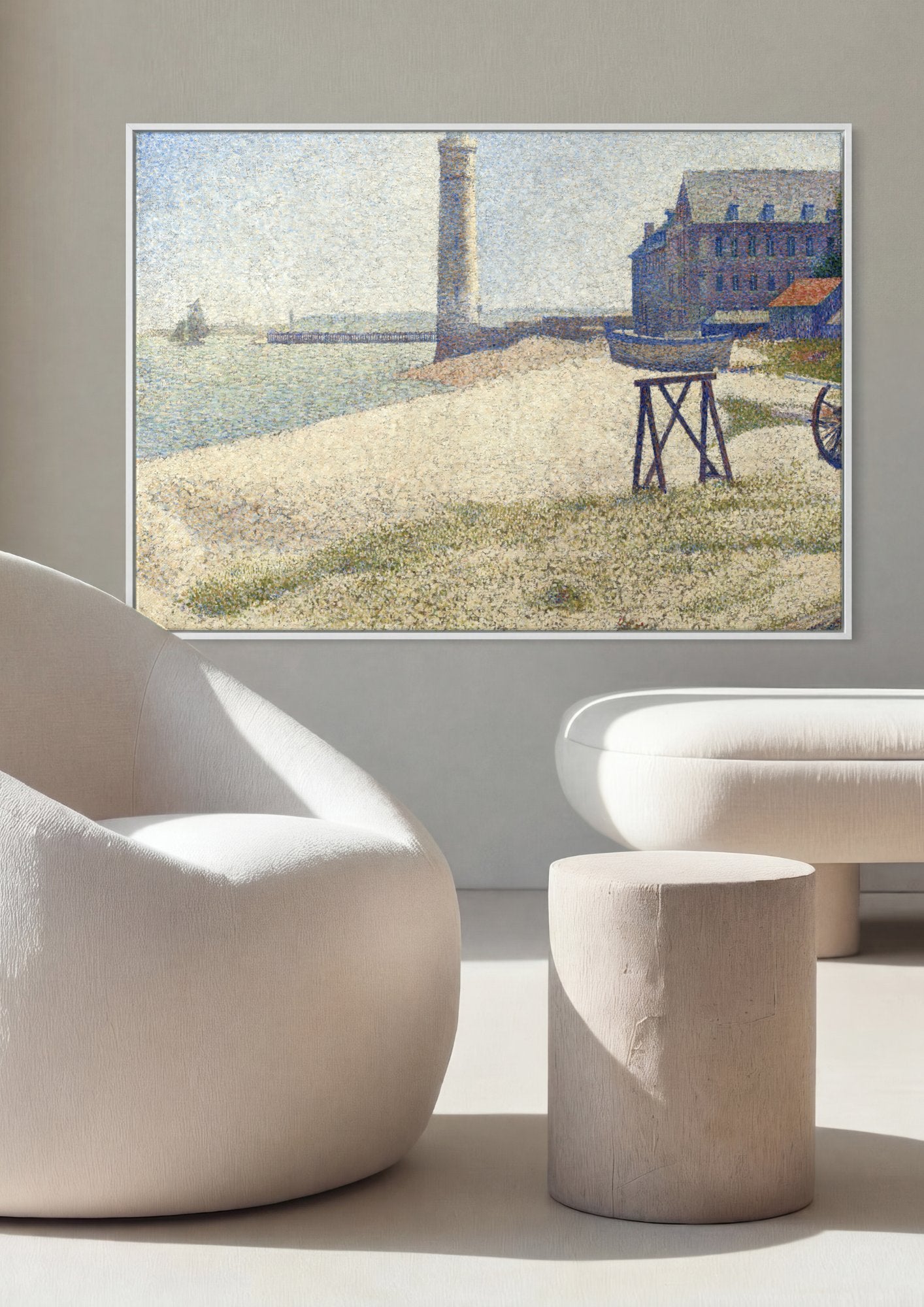 Quadro Decorativo Porto de Honfleur - Georges Seurat em ambiente decorado