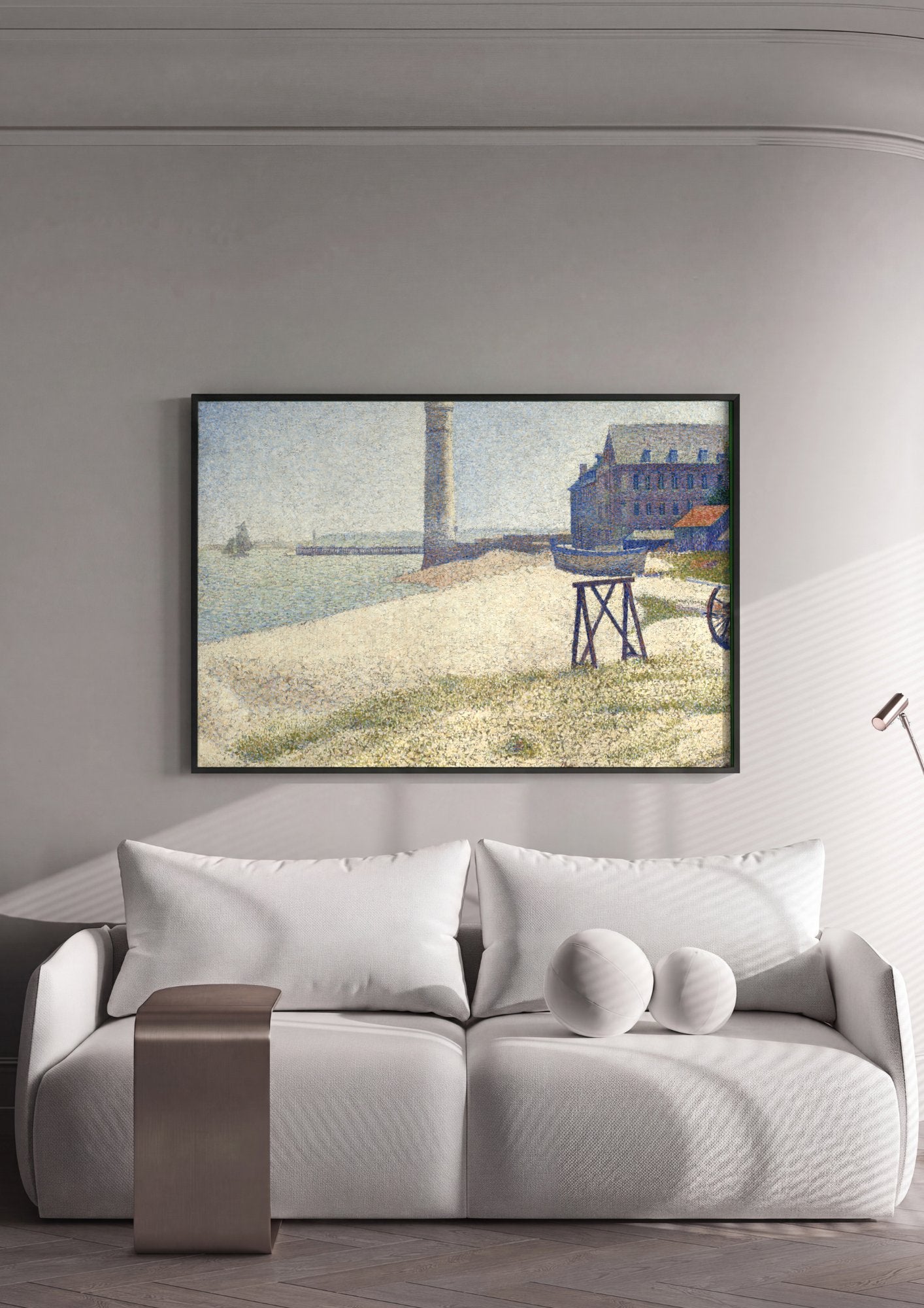 Quadro Decorativo Porto de Honfleur - Georges Seurat em ambiente decorado