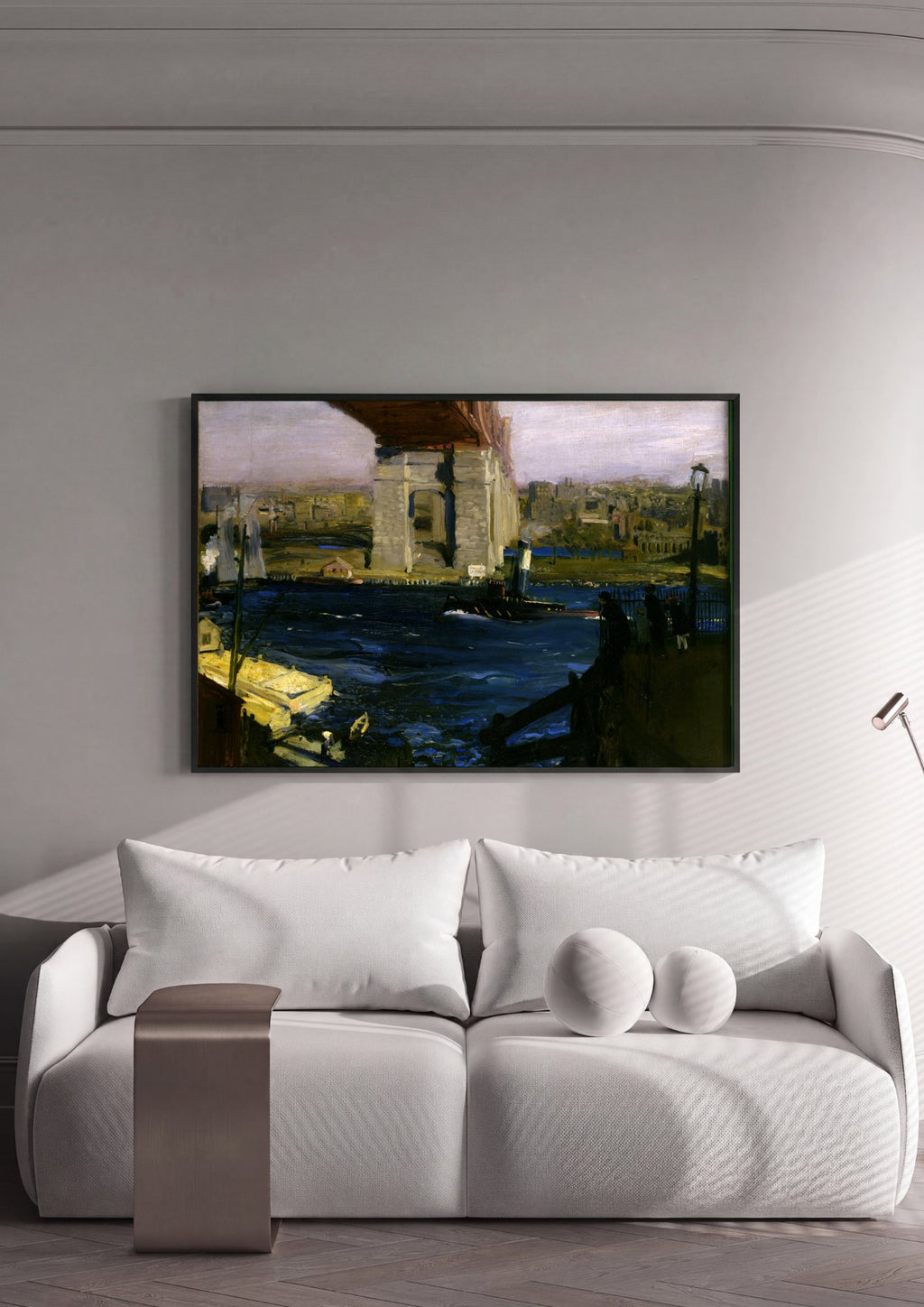 Quadro Decorativo Ponte de Brooklyn - George Bellows em ambiente decorado