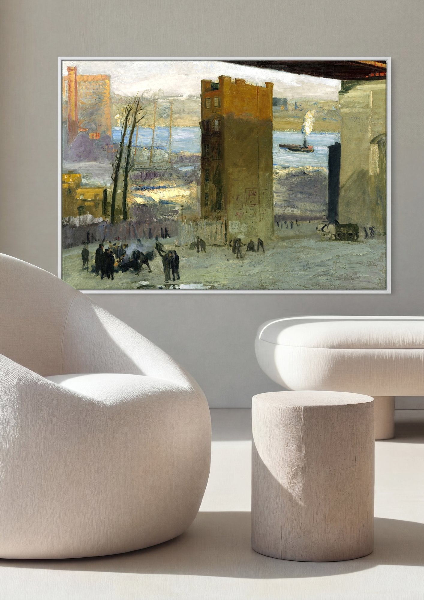 Quadro Decorativo 'Ferraria no Ponto' - George Bellows em ambiente decorado