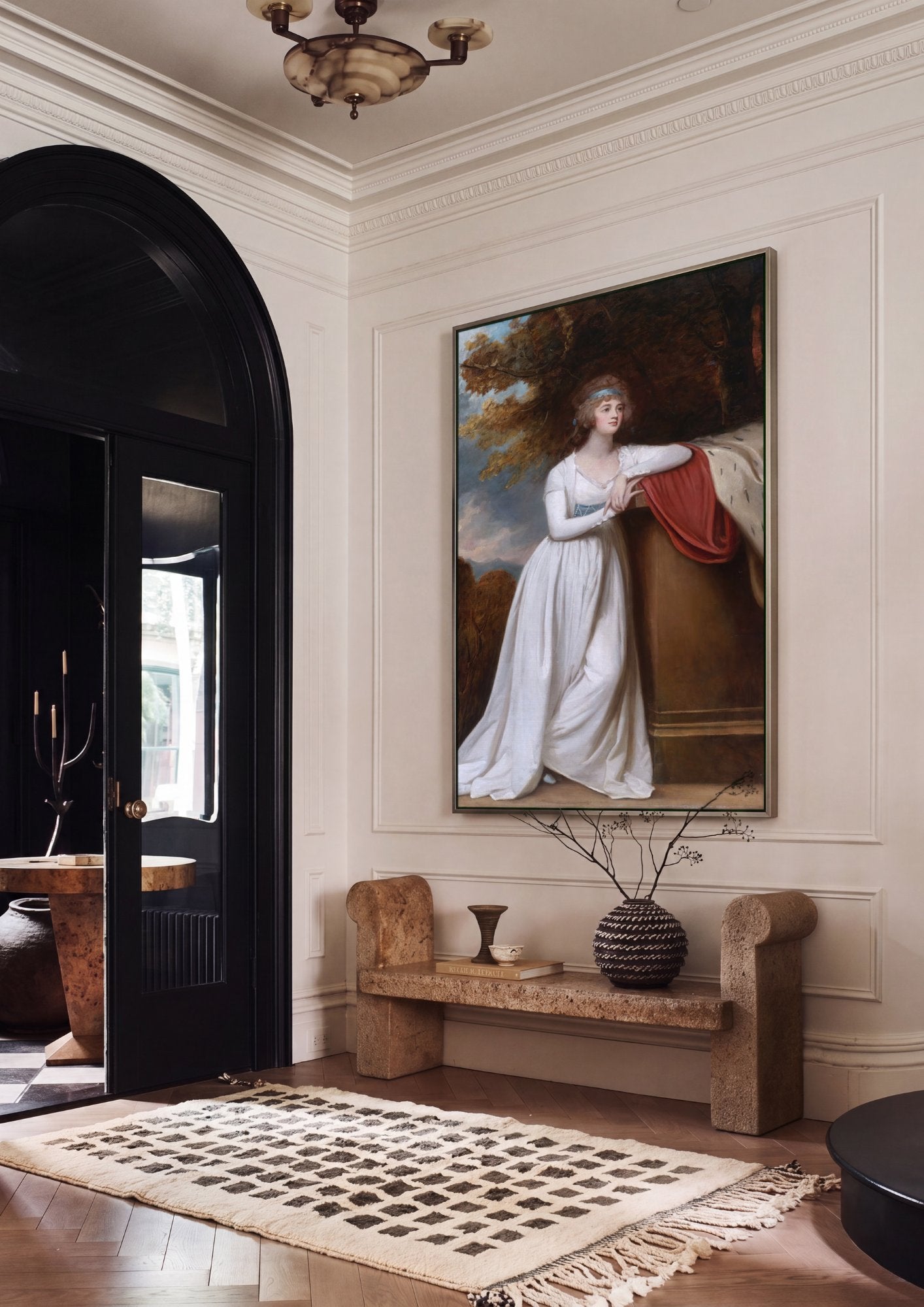 Quadro Decorativo Senhora em Branco - George Romney em ambiente decorado