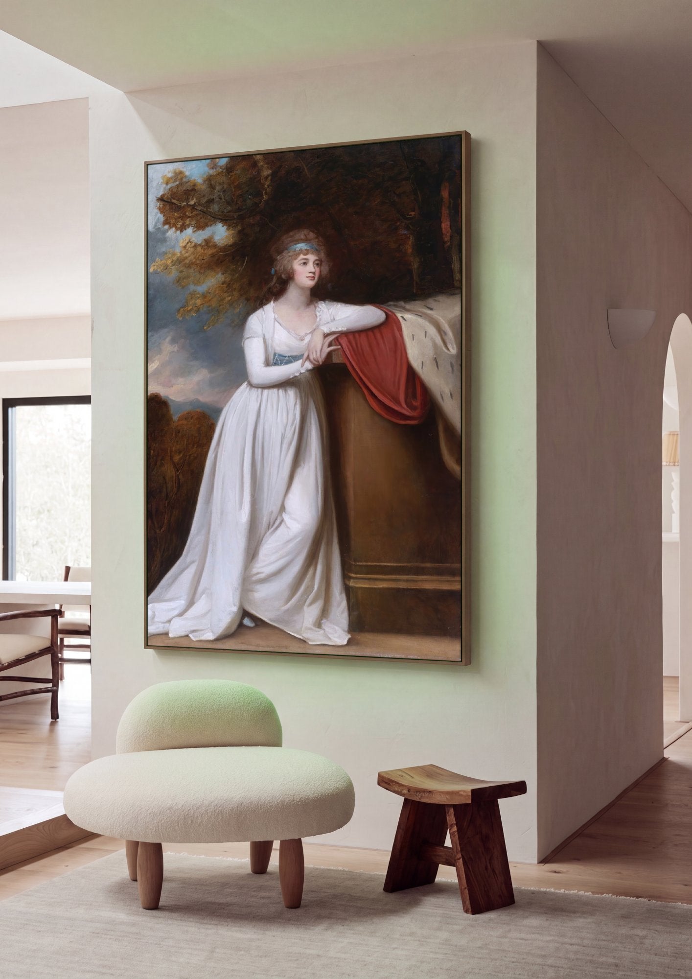 Quadro Decorativo Senhora em Branco - George Romney em ambiente decorado