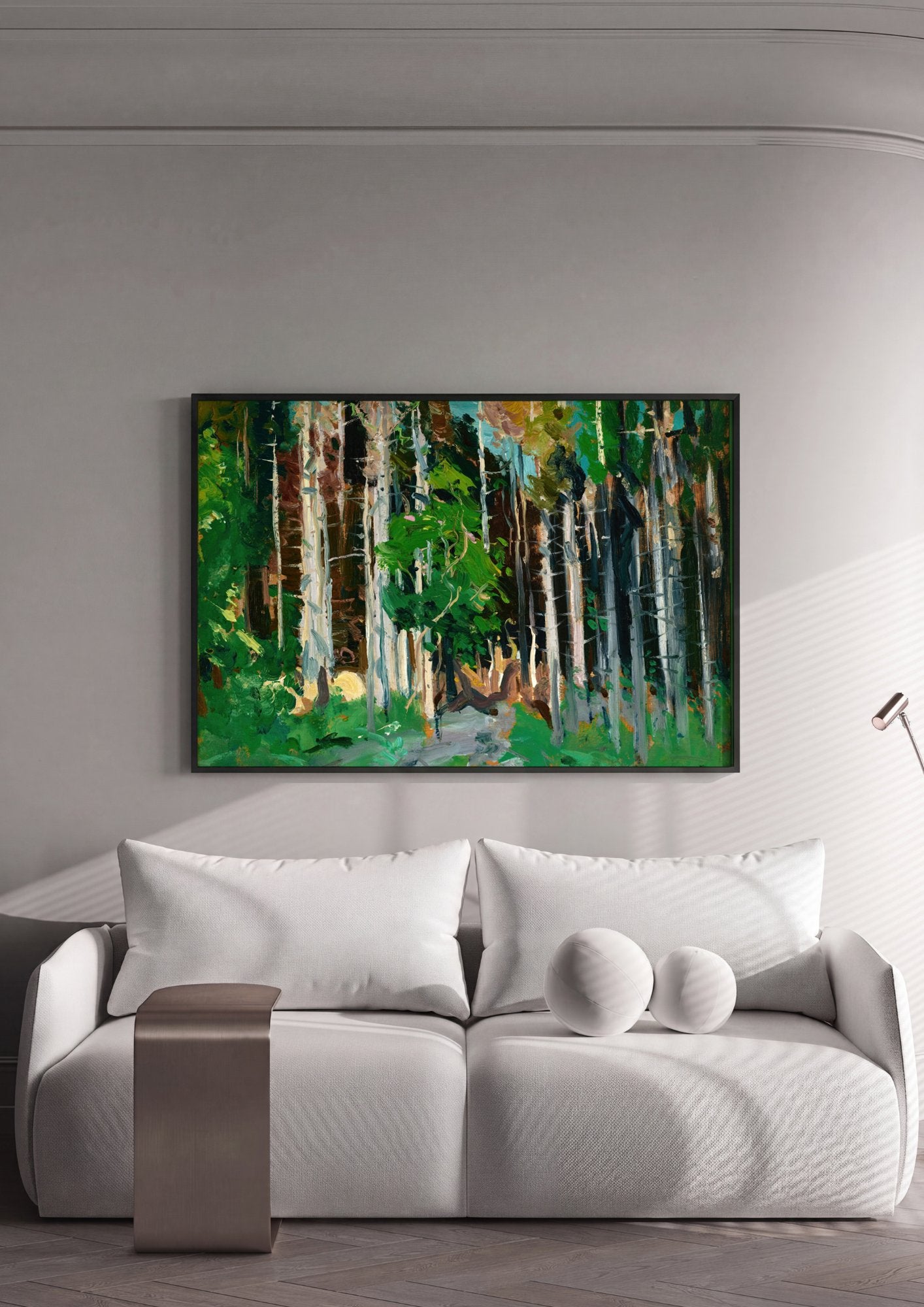 Quadro Decorativo Floresta Vibrante - George Bellows em ambiente decorado