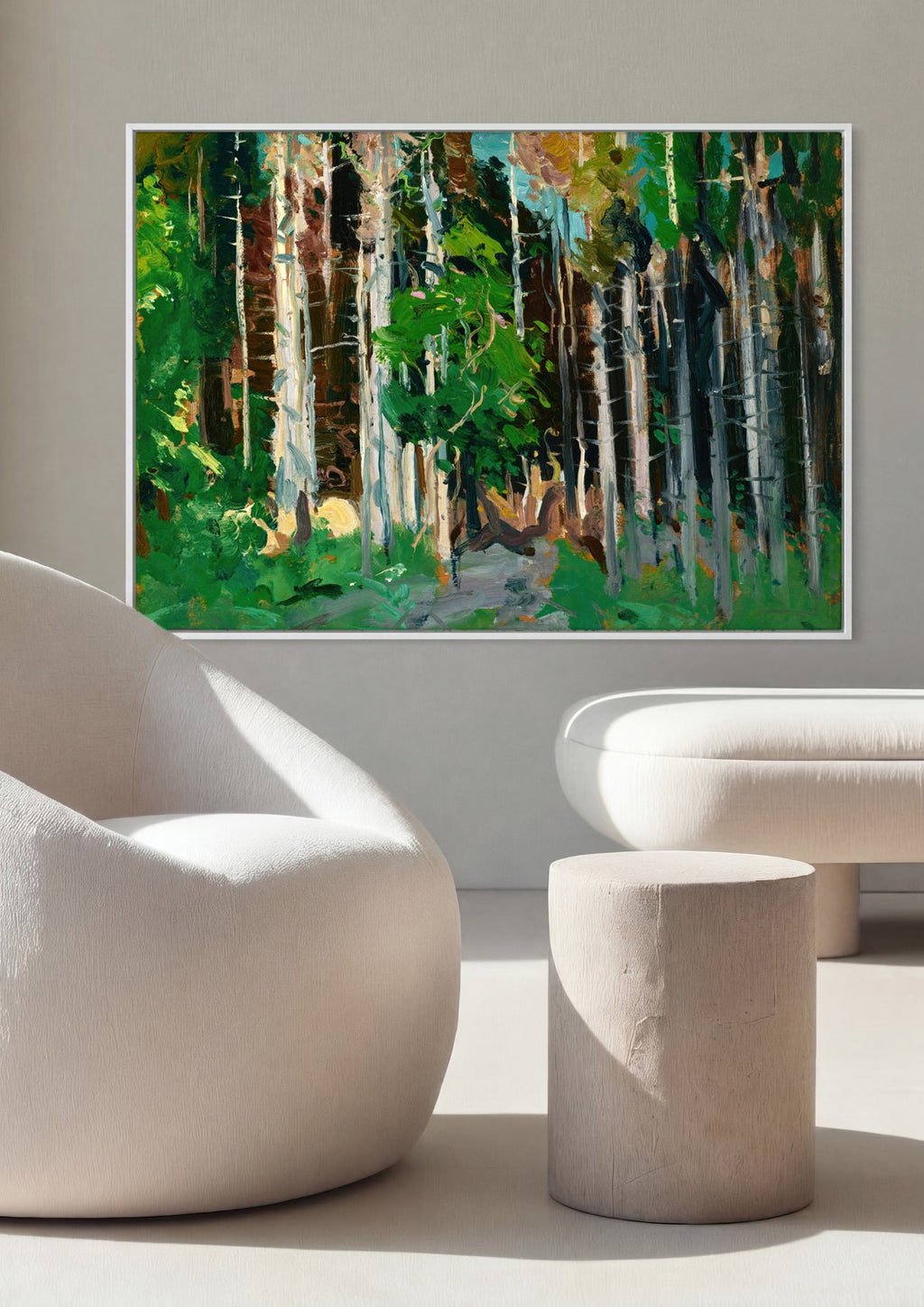 Quadro Decorativo Floresta Vibrante - George Bellows em ambiente decorado