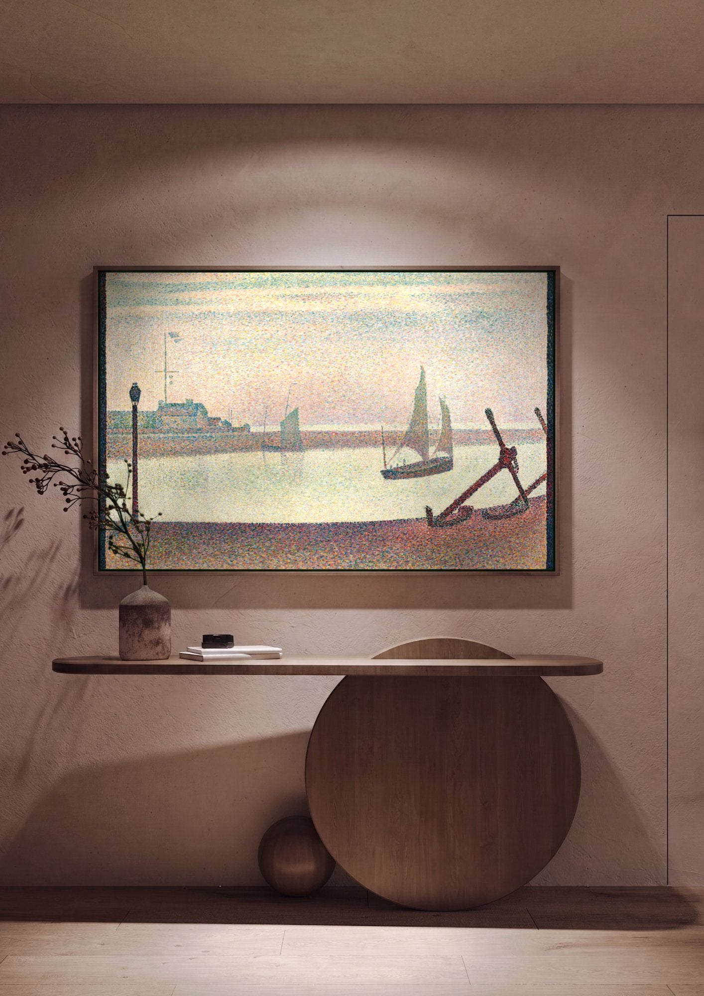 Quadro Decorativo Porto de Honfleur - Georges Seurat em ambiente decorado