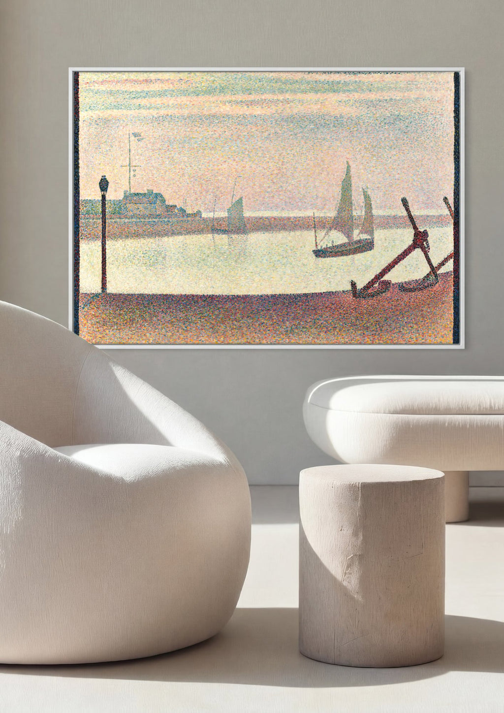 Quadro Decorativo Porto de Honfleur - Georges Seurat em ambiente decorado