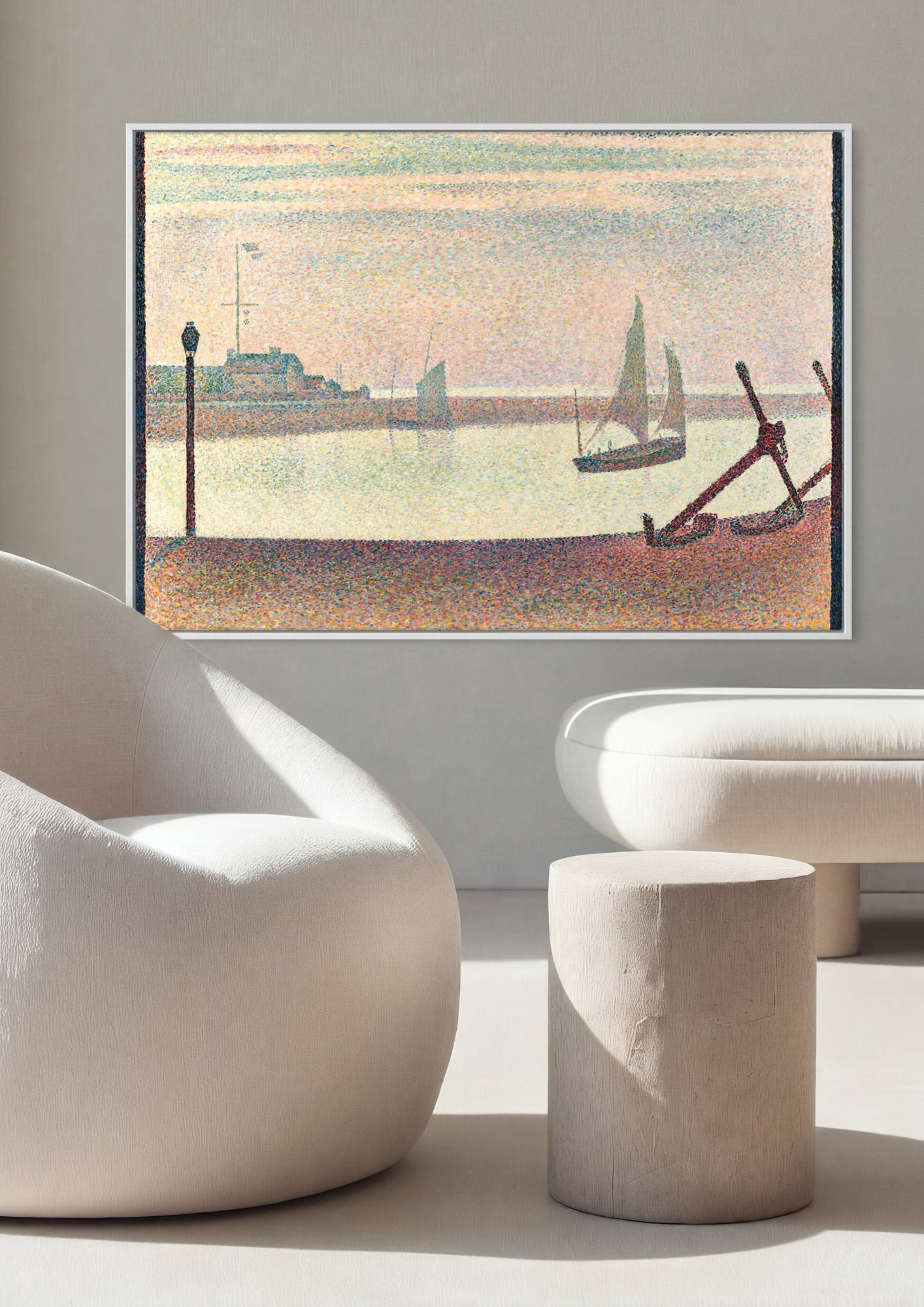 Quadro Decorativo Porto de Honfleur - Georges Seurat em ambiente decorado