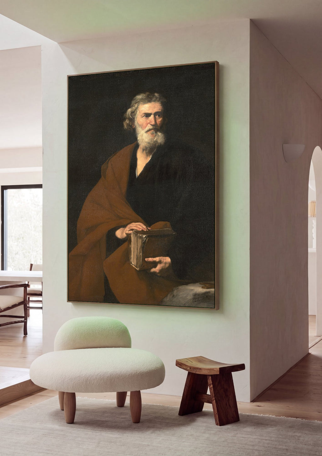 Quadro Decorativo Homem com Livro - Jusepe de Ribera em ambiente decorado