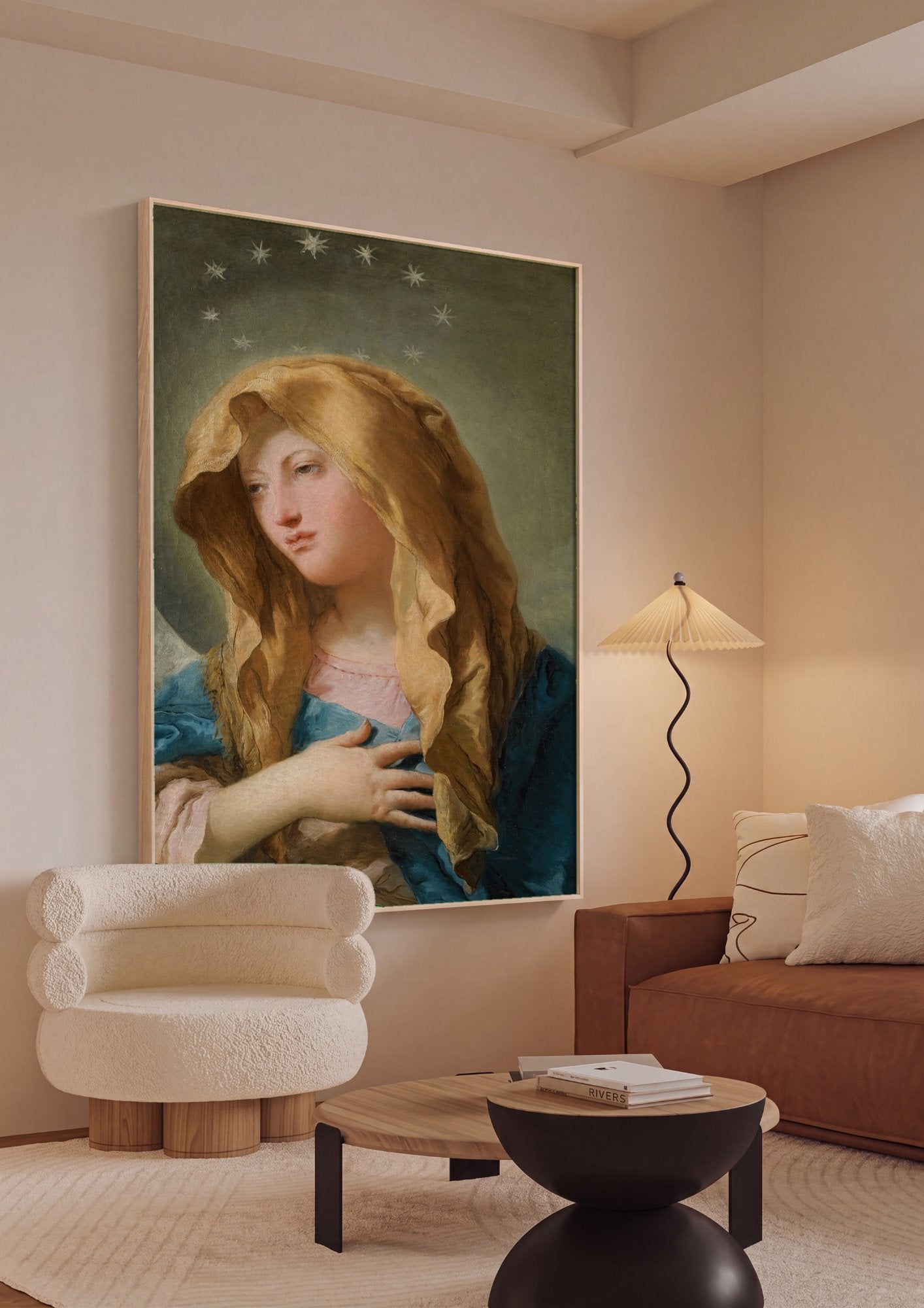 Quadro Decorativo Virgem Imaculada - Tiepolo em ambiente decorado