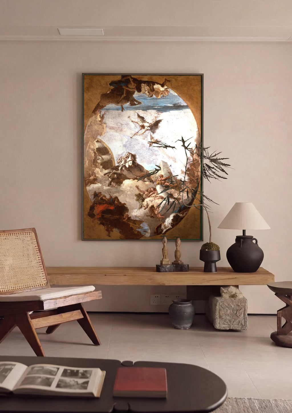 Quadro Decorativo Apolo e as Horas - Tiepolo em ambiente decorado