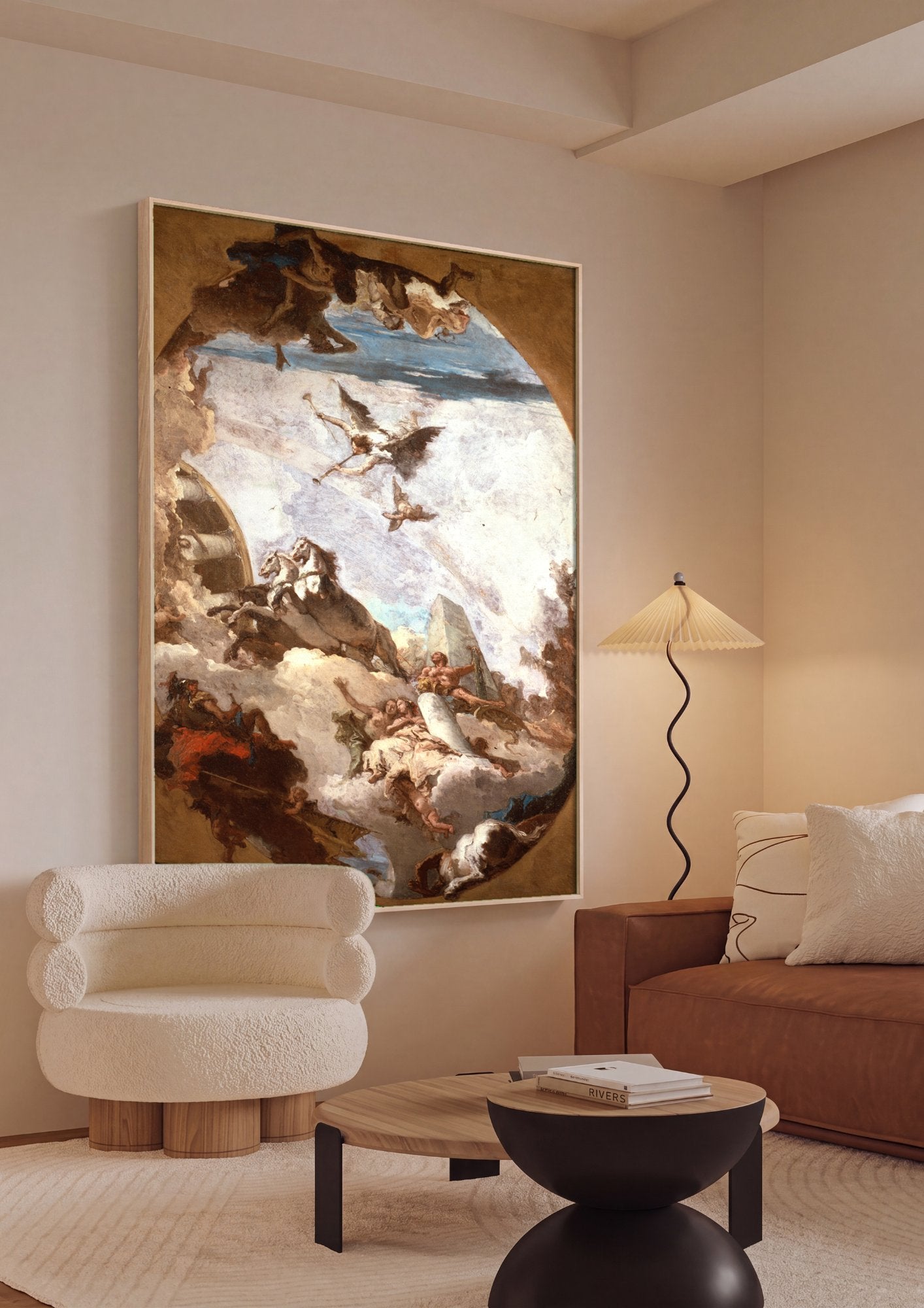 Quadro Decorativo Apolo e as Horas - Tiepolo em ambiente decorado