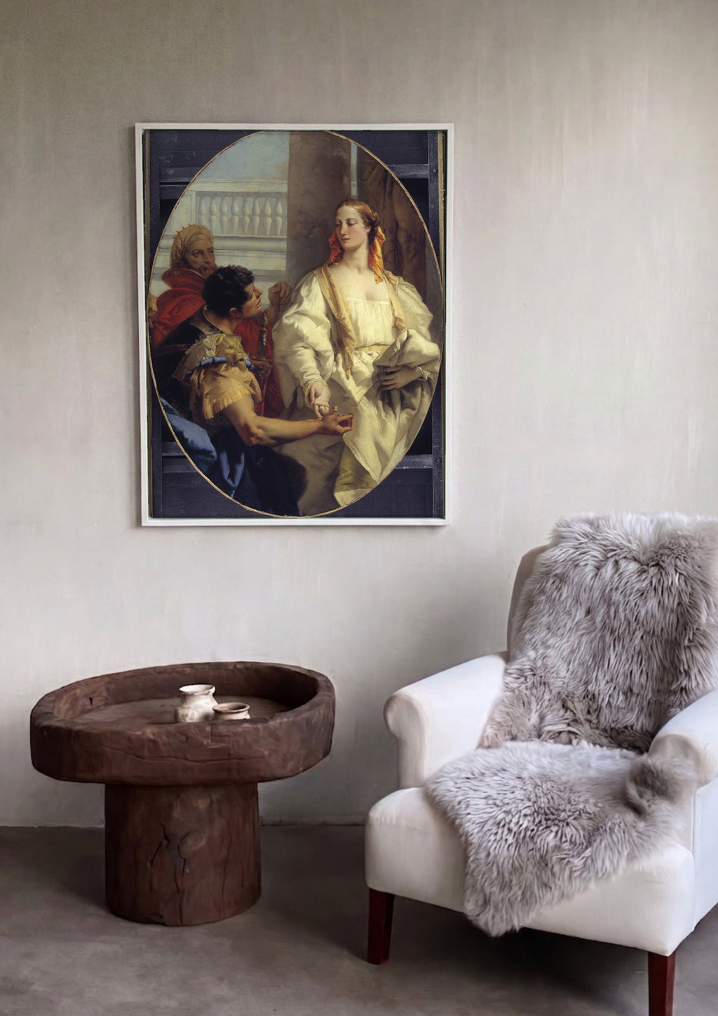 Quadro Decorativo A Oferta do Anel - Tiepolo em ambiente decorado
