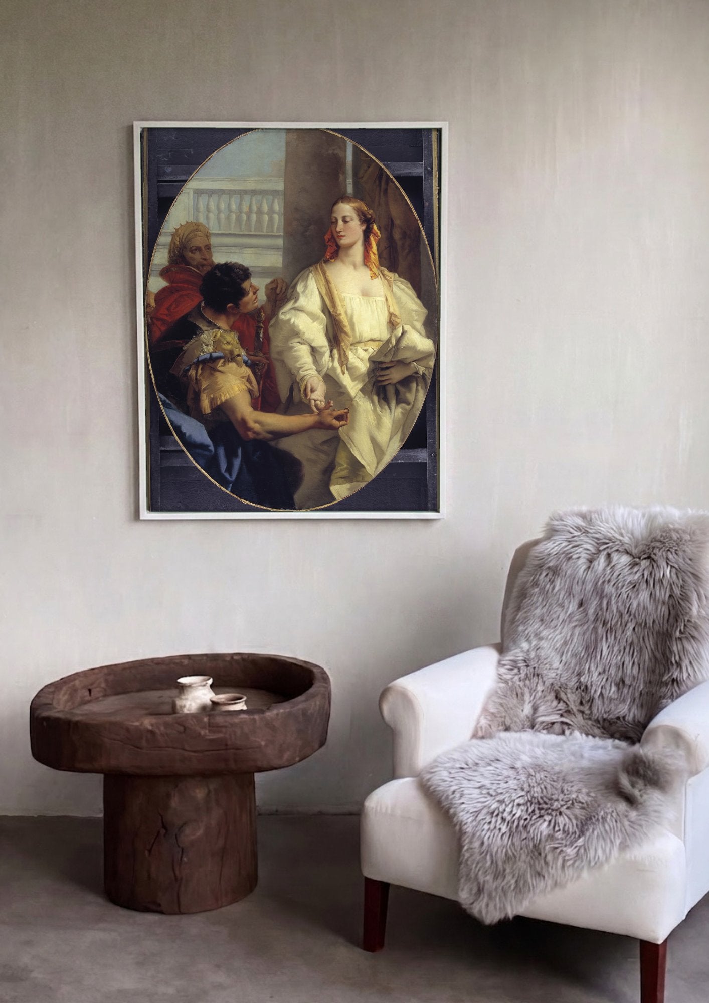 Quadro Decorativo A Oferta do Anel - Tiepolo em ambiente decorado