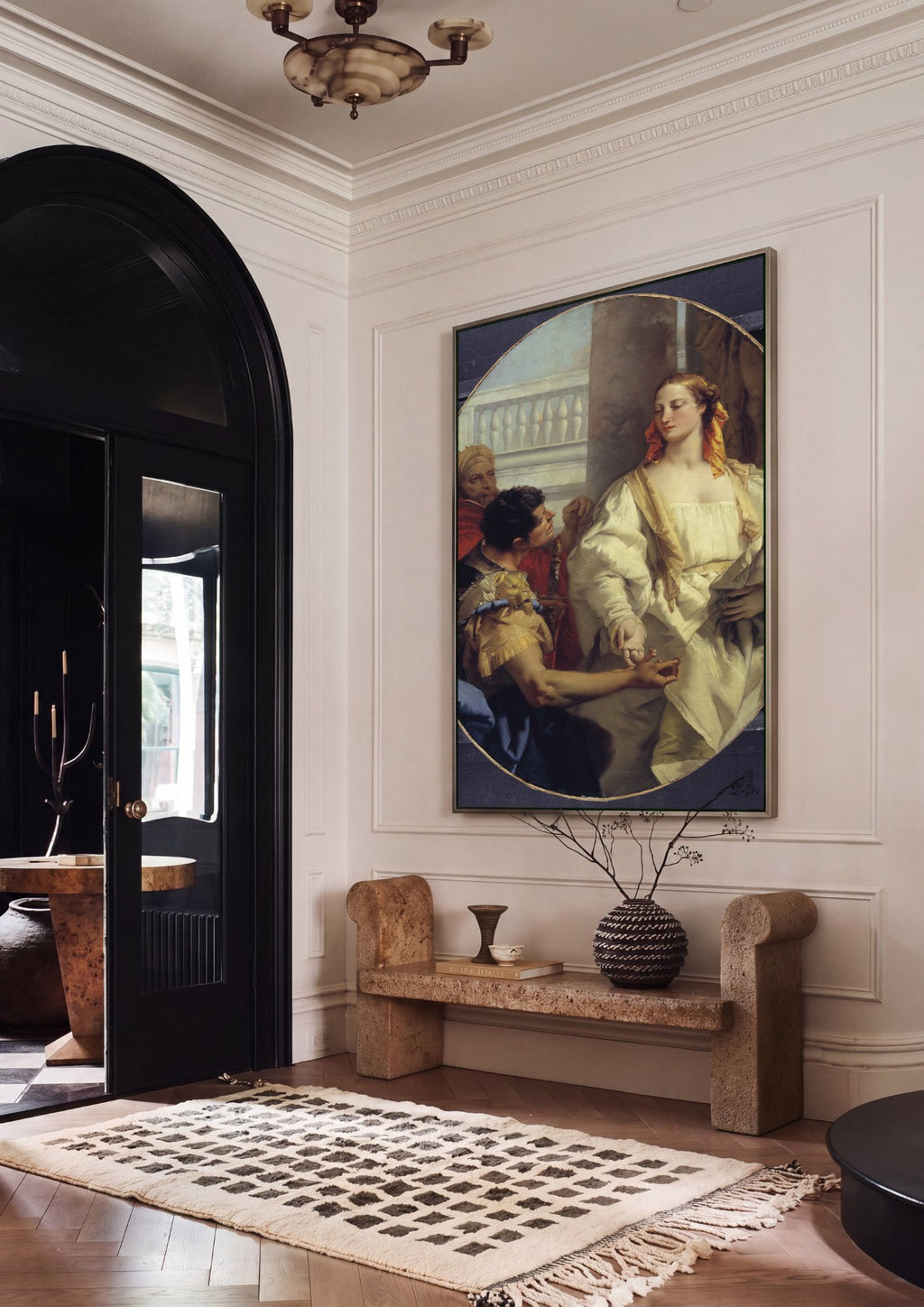 Quadro Decorativo A Oferta do Anel - Tiepolo em ambiente decorado