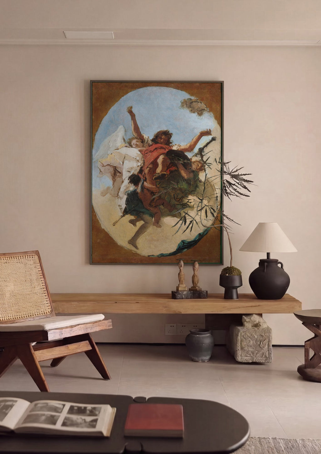 Quadro Decorativo Apolo e as Musas - Tiepolo em ambiente decorado