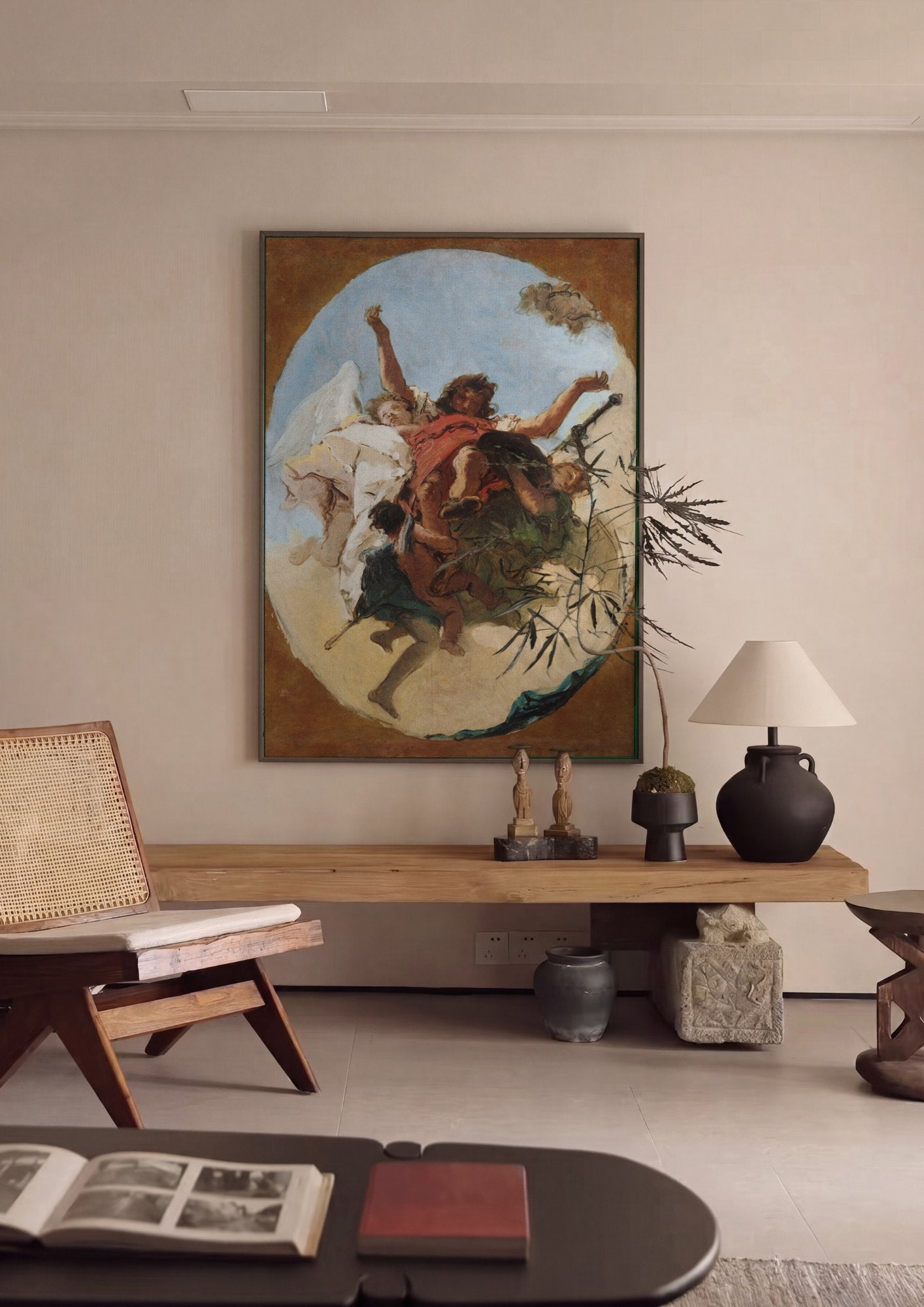 Quadro Decorativo Apolo e as Musas - Tiepolo em ambiente decorado