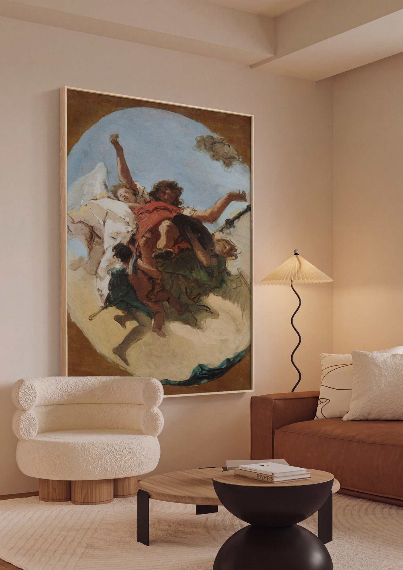 Quadro Decorativo Apolo e as Musas - Tiepolo em ambiente decorado