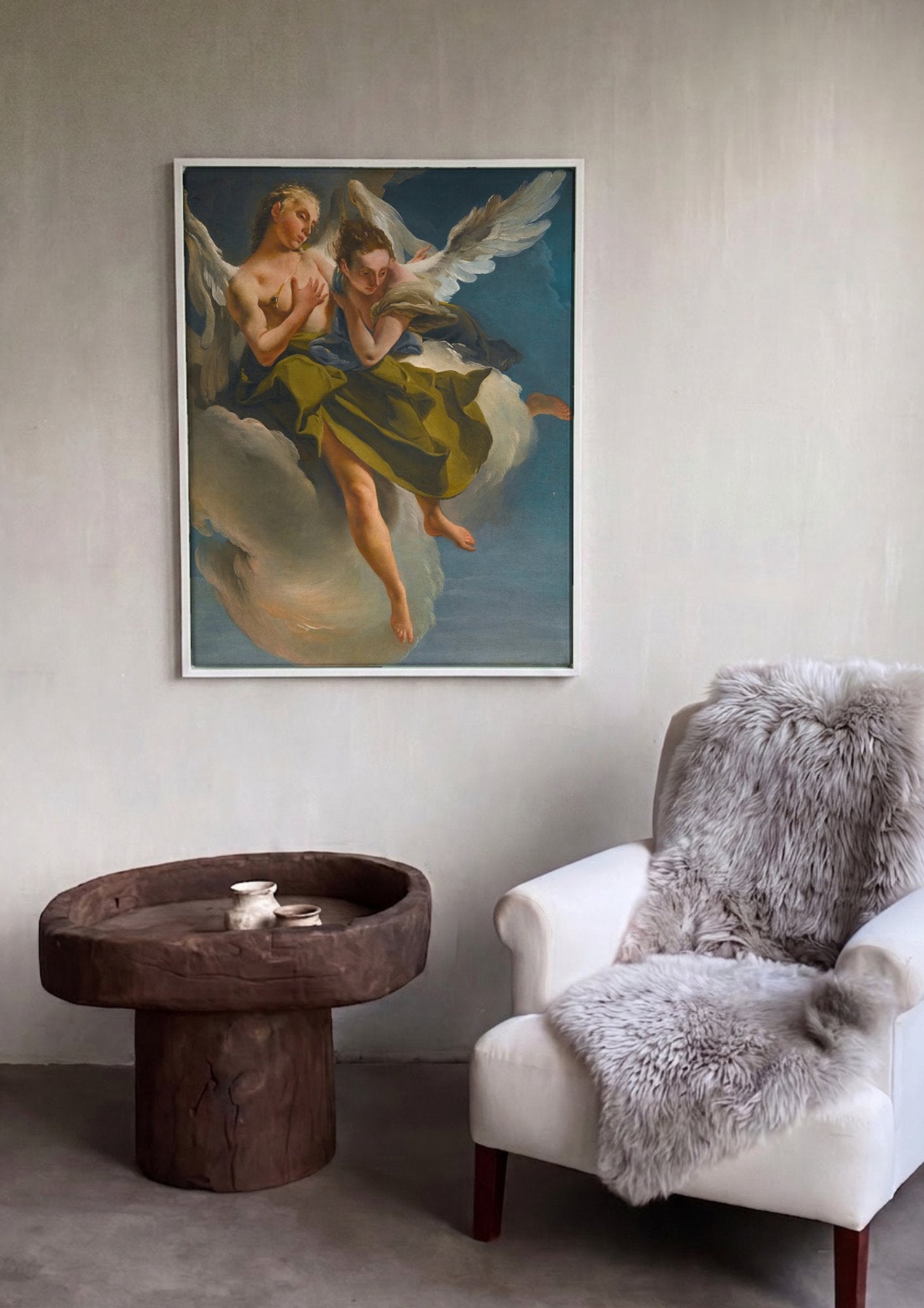 Quadro Decorativo Anjos nas Nuvens - Tiepolo em ambiente decorado
