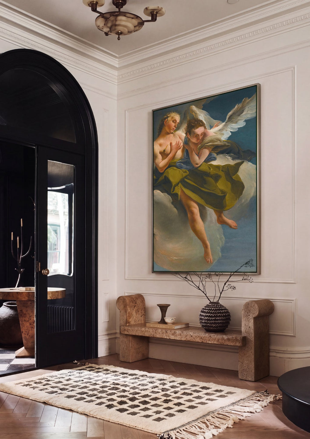 Quadro Decorativo Anjos nas Nuvens - Tiepolo em ambiente decorado