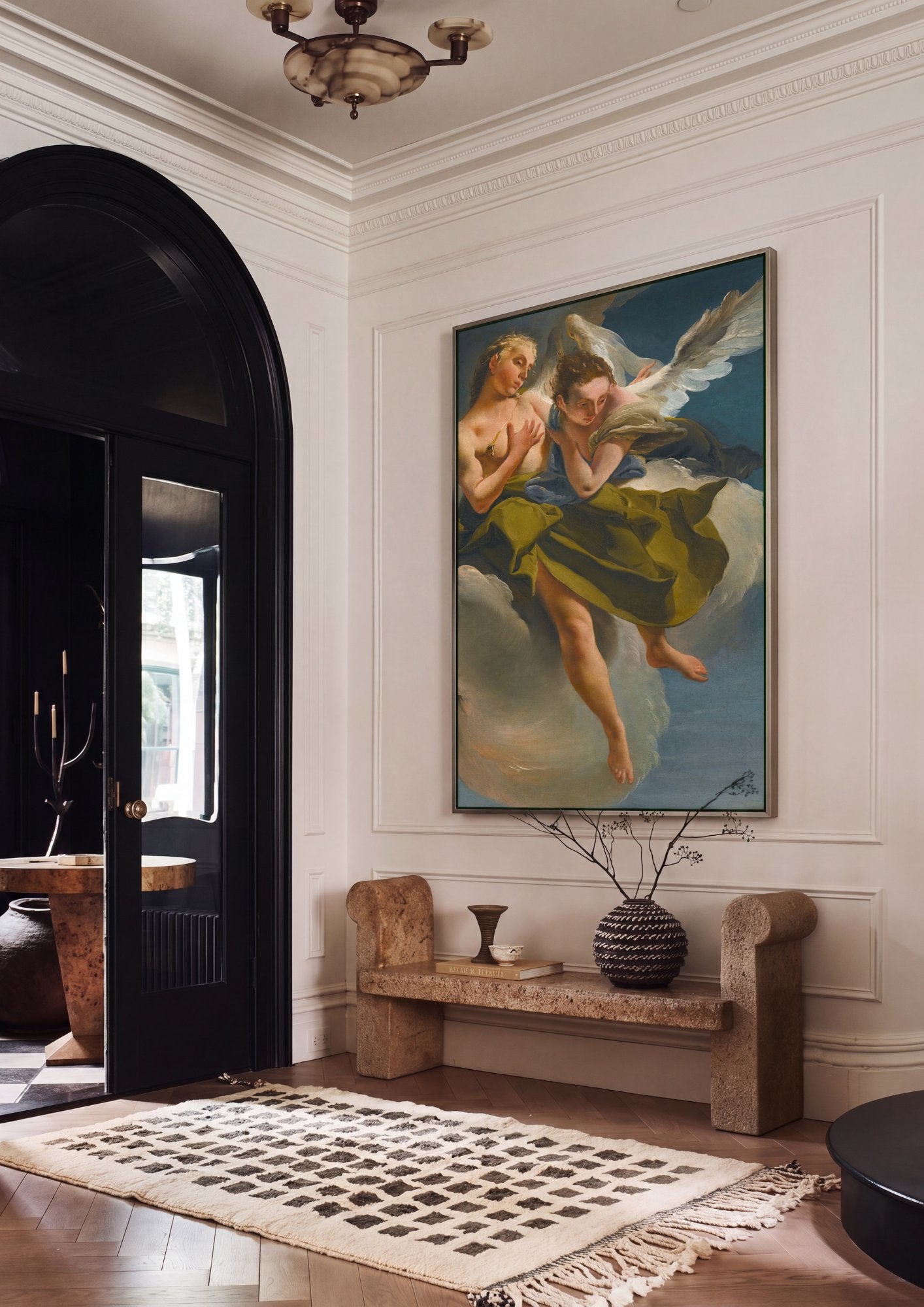 Quadro Decorativo Anjos nas Nuvens - Tiepolo em ambiente decorado