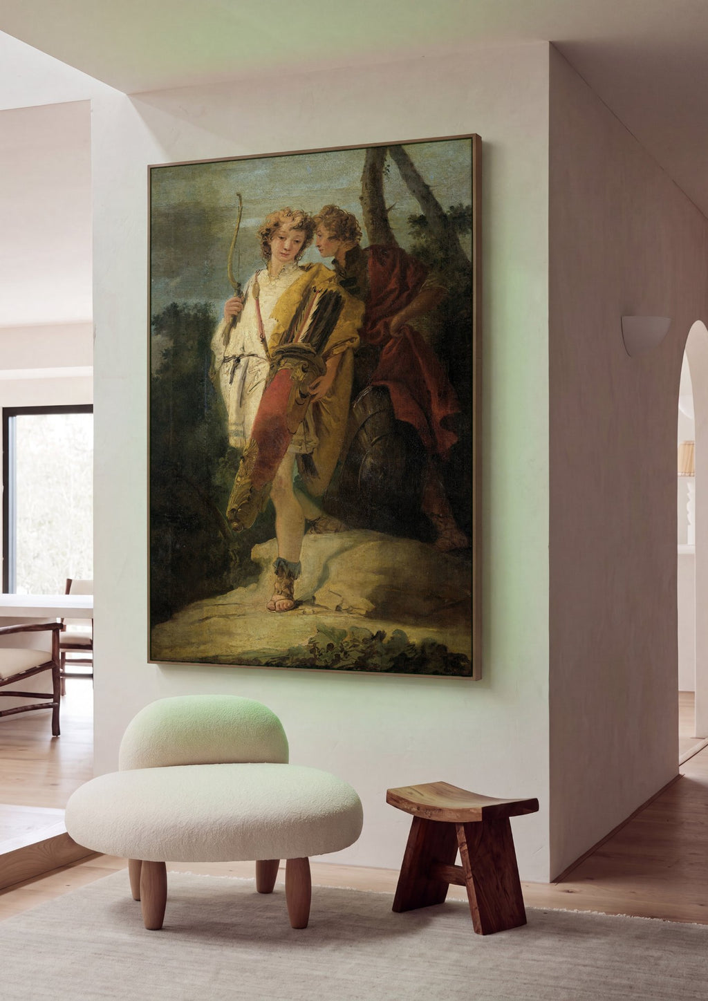 Quadro Decorativo Apolo e Hiacinto - Tiepolo em ambiente decorado