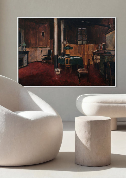 Quadro Decorativo 'O Escritório' - Jean Béraud em ambiente decorado