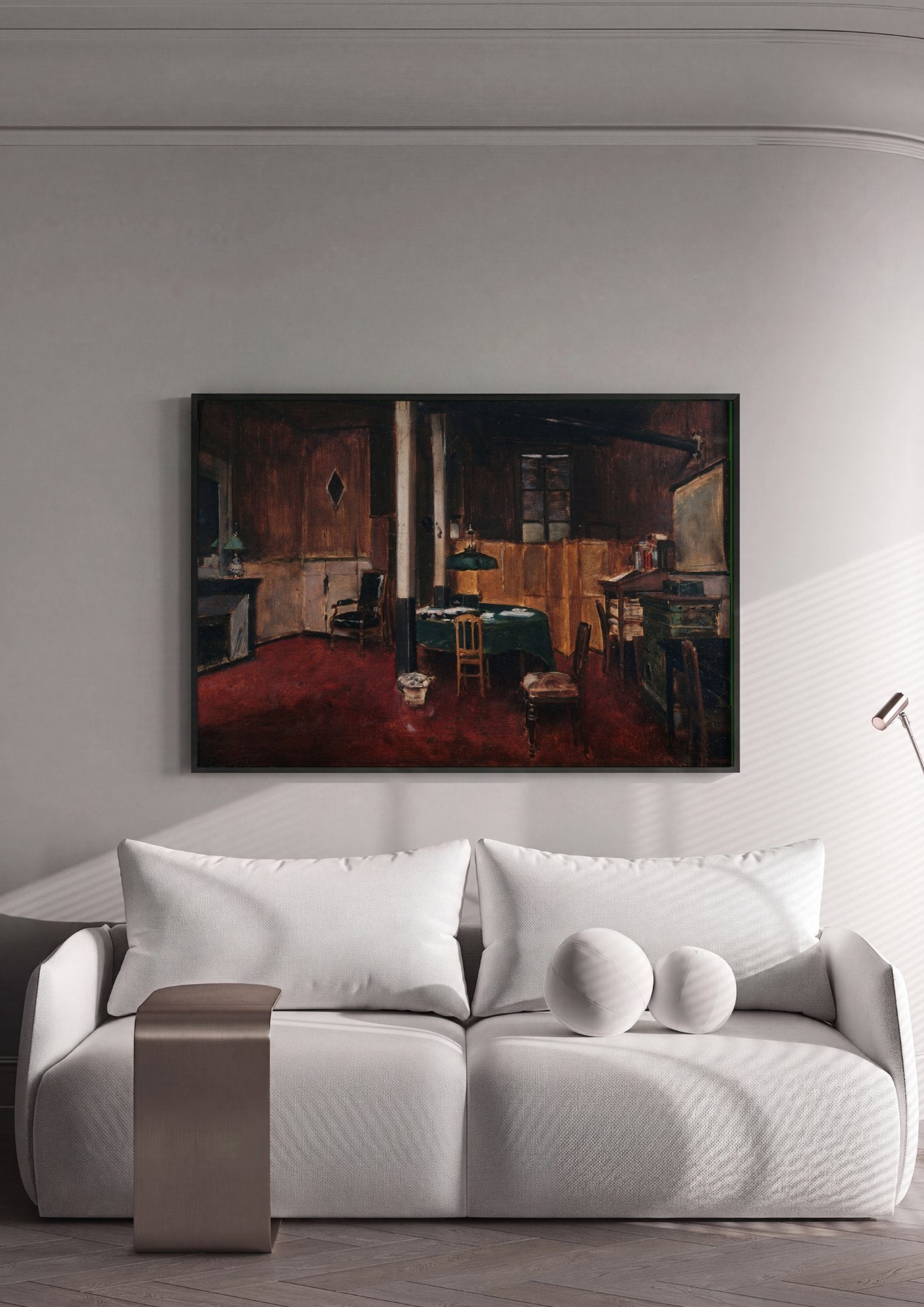 Quadro Decorativo 'O Escritório' - Jean Béraud em ambiente decorado