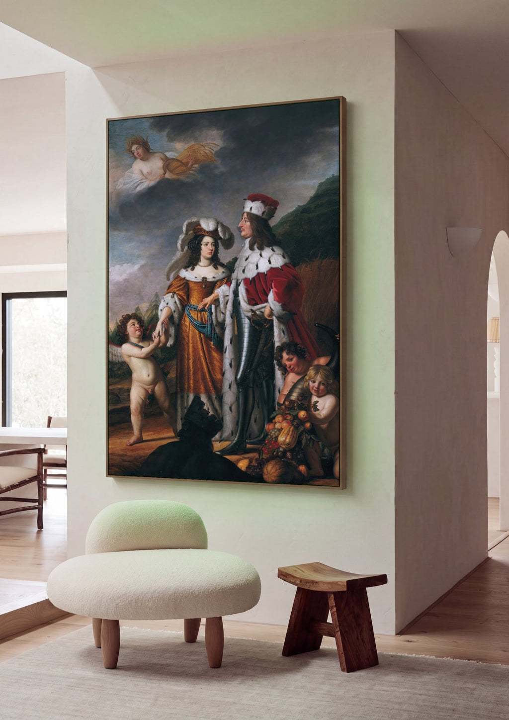 Quadro Decorativo Alegoria Conjugal - Gerard van Honthorst em ambiente decorado