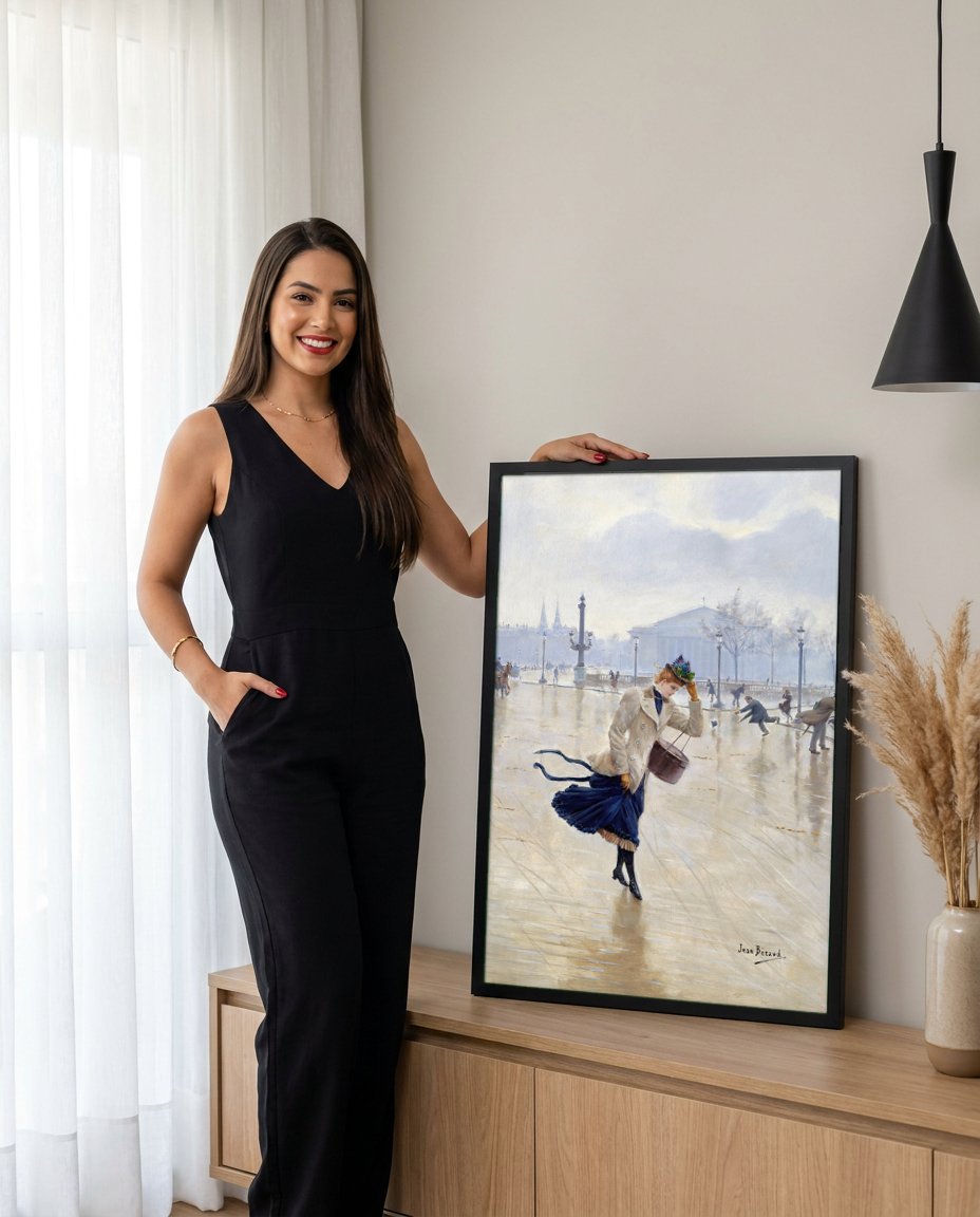 Quadro Decorativo A Parisienne - Jean Béraud com modelo em ambiente