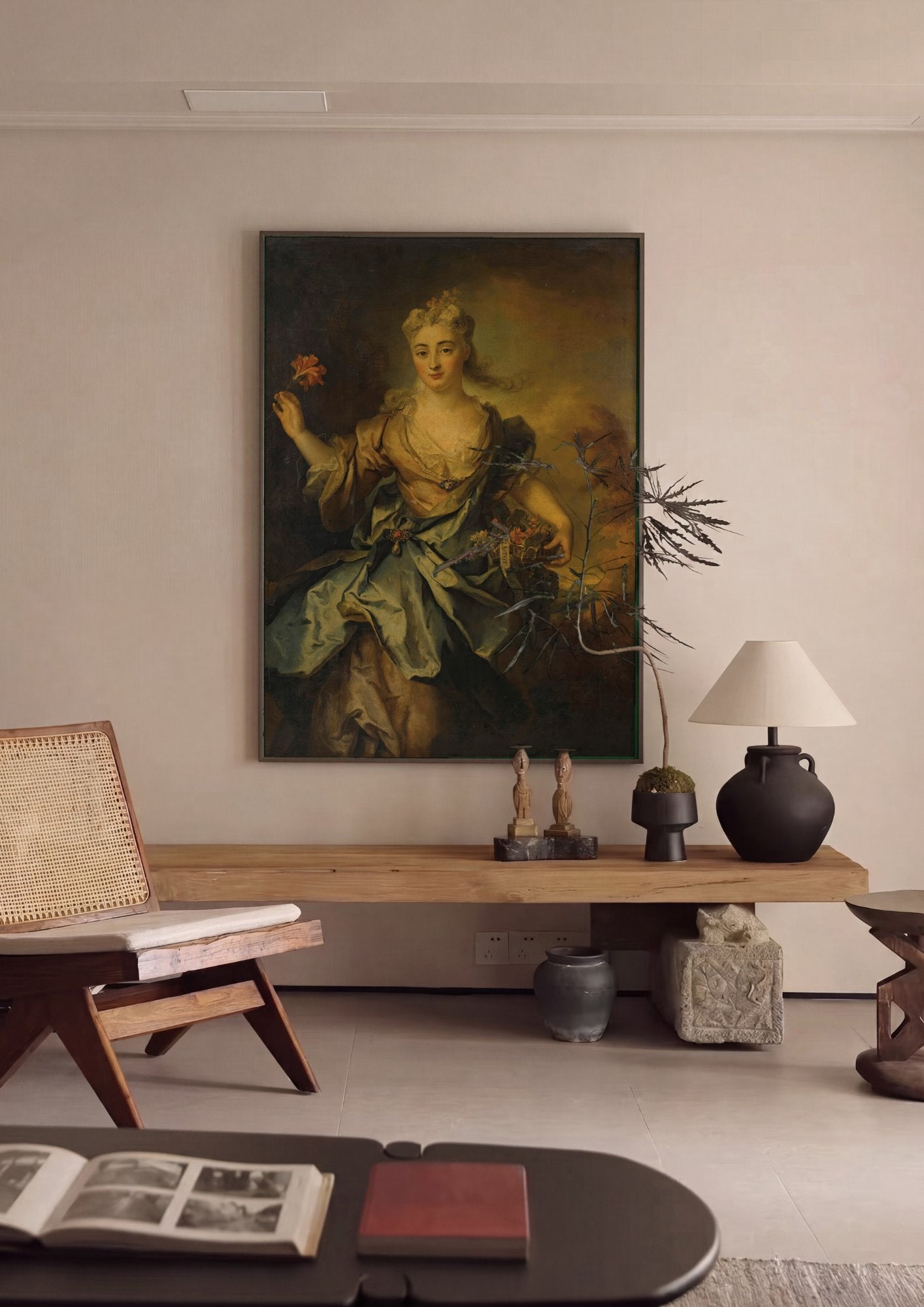 Quadro Decorativo Alegoria da Primavera - Largillière em ambiente decorado