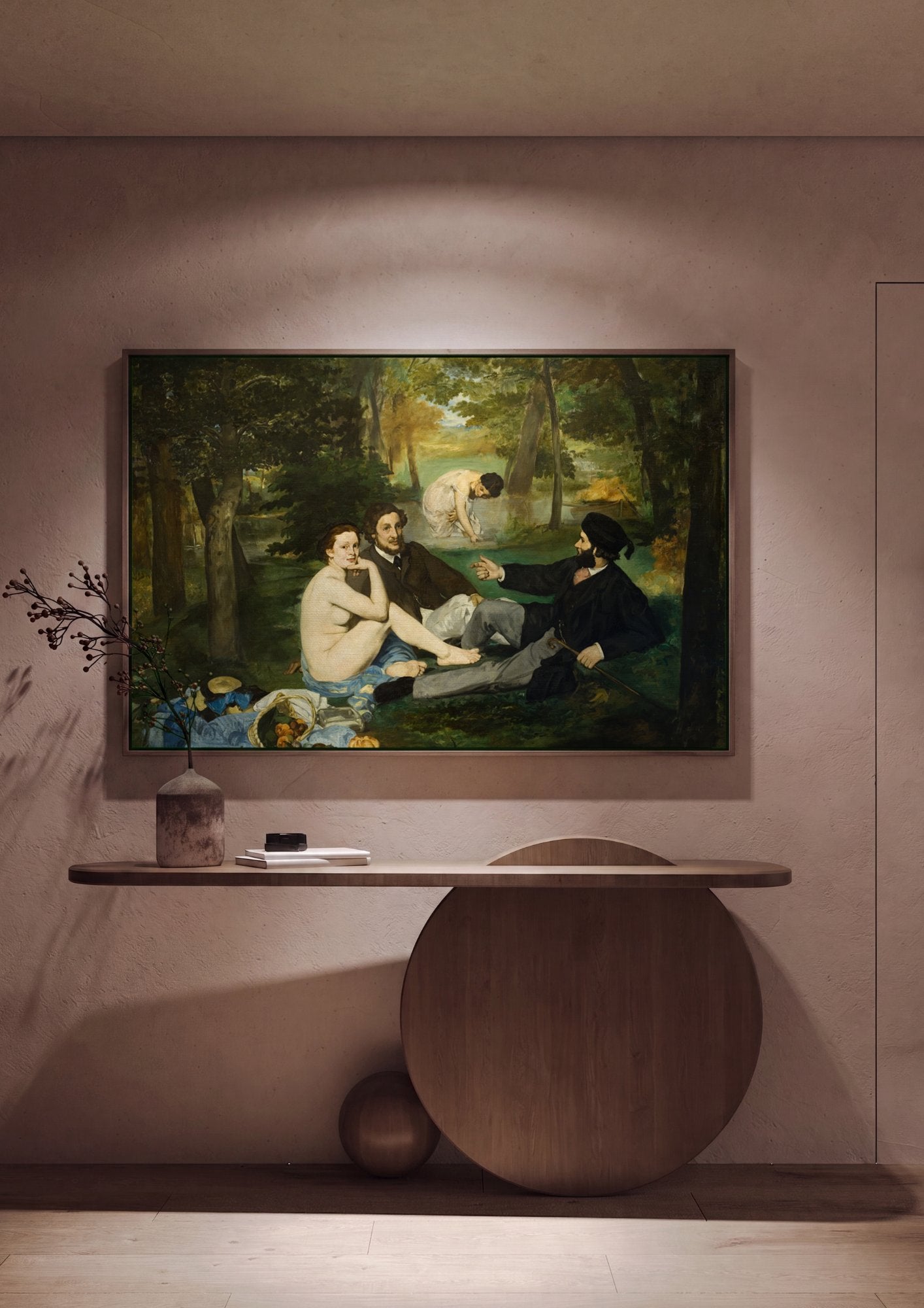 Quadro Decorativo Le Déjeuner sur l’herbe - Manet em ambiente decorado