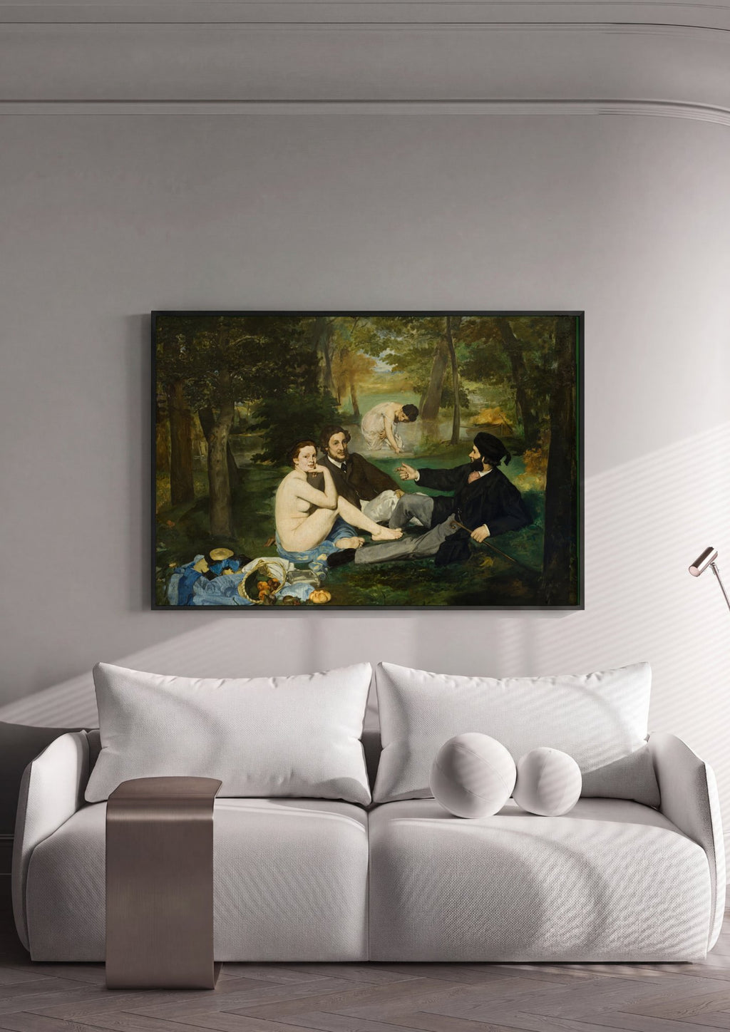 Quadro Decorativo Le Déjeuner sur l’herbe - Manet em ambiente decorado