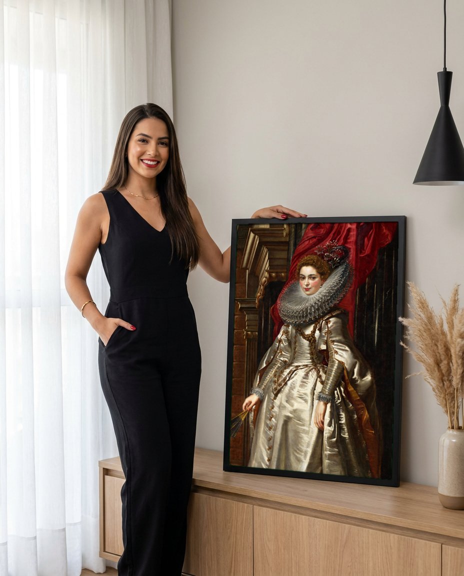 Quadro Decorativo Ritratto di Clara Serena Rubens - Rubens com modelo em ambiente