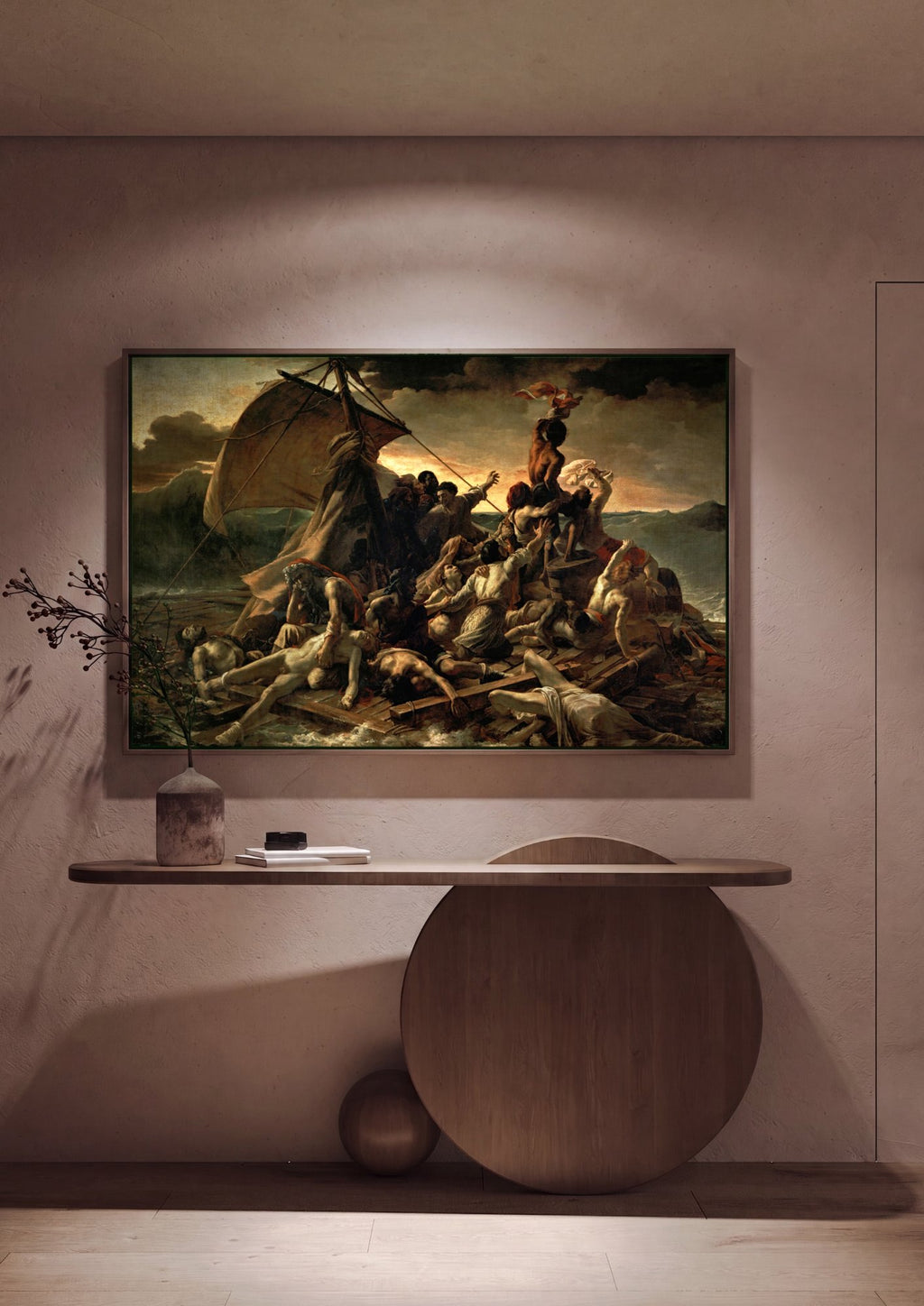 Quadro Decorativo A Balsa da Medusa - Géricault em ambiente decorado