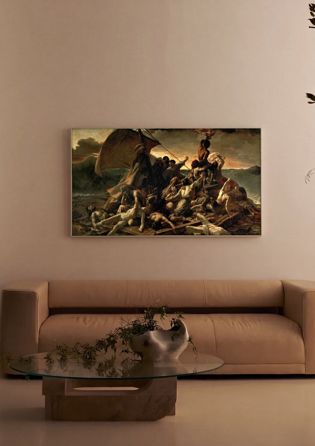 Quadro Decorativo A Balsa da Medusa - Géricault em ambiente decorado