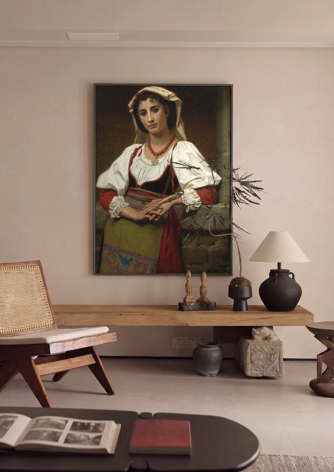 Quadro Decorativo A Italiana - Hugues Merle em ambiente decorado