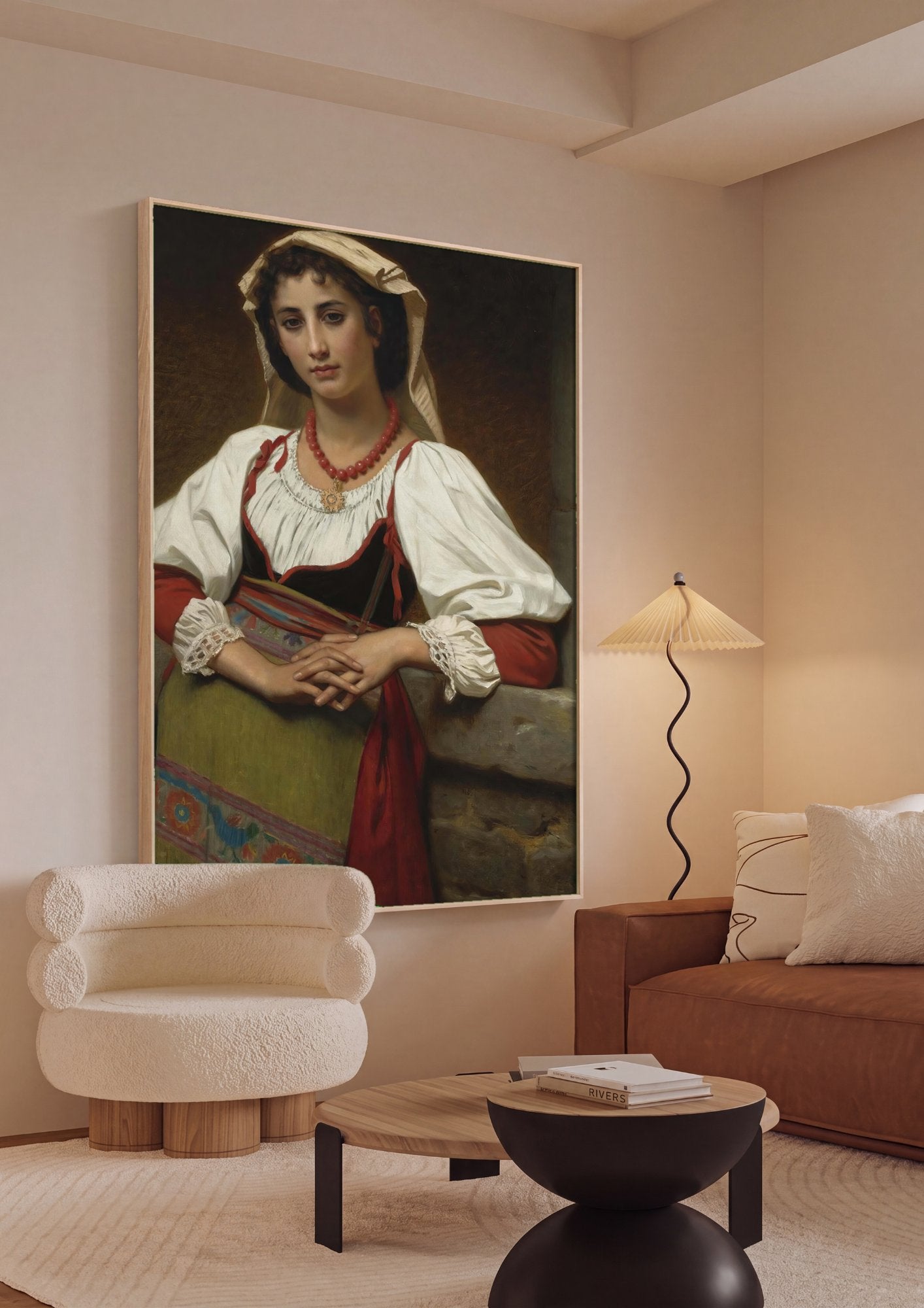 Quadro Decorativo A Italiana - Hugues Merle em ambiente decorado