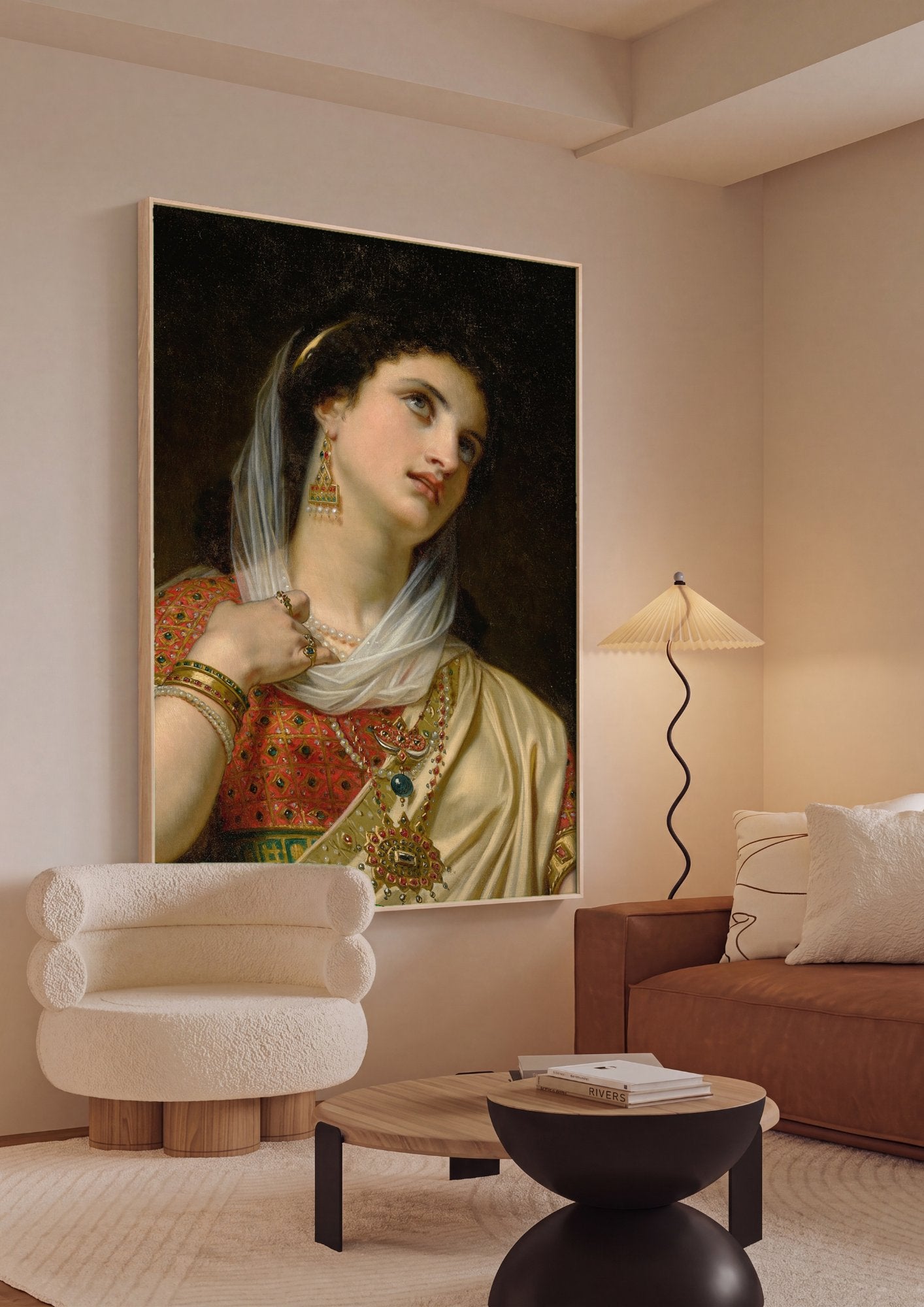 Quadro Decorativo A Odalisca - Hugues Merle em ambiente decorado