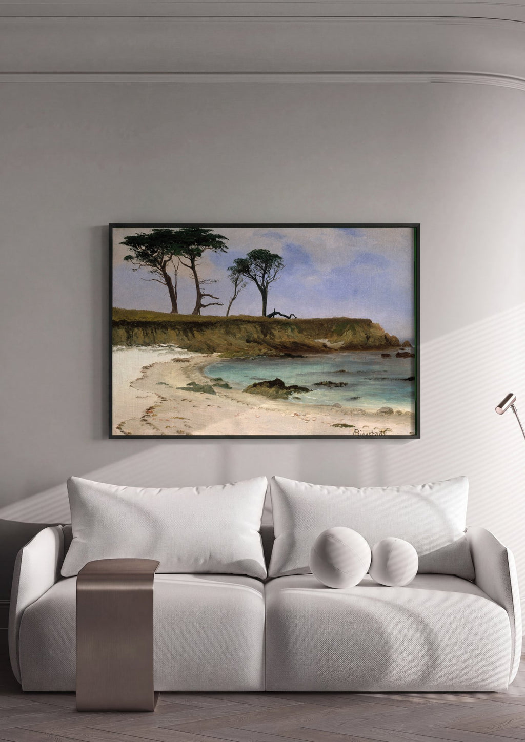 Quadro Decorativo Praia Solitária - Albert Bierstadt em ambiente decorado