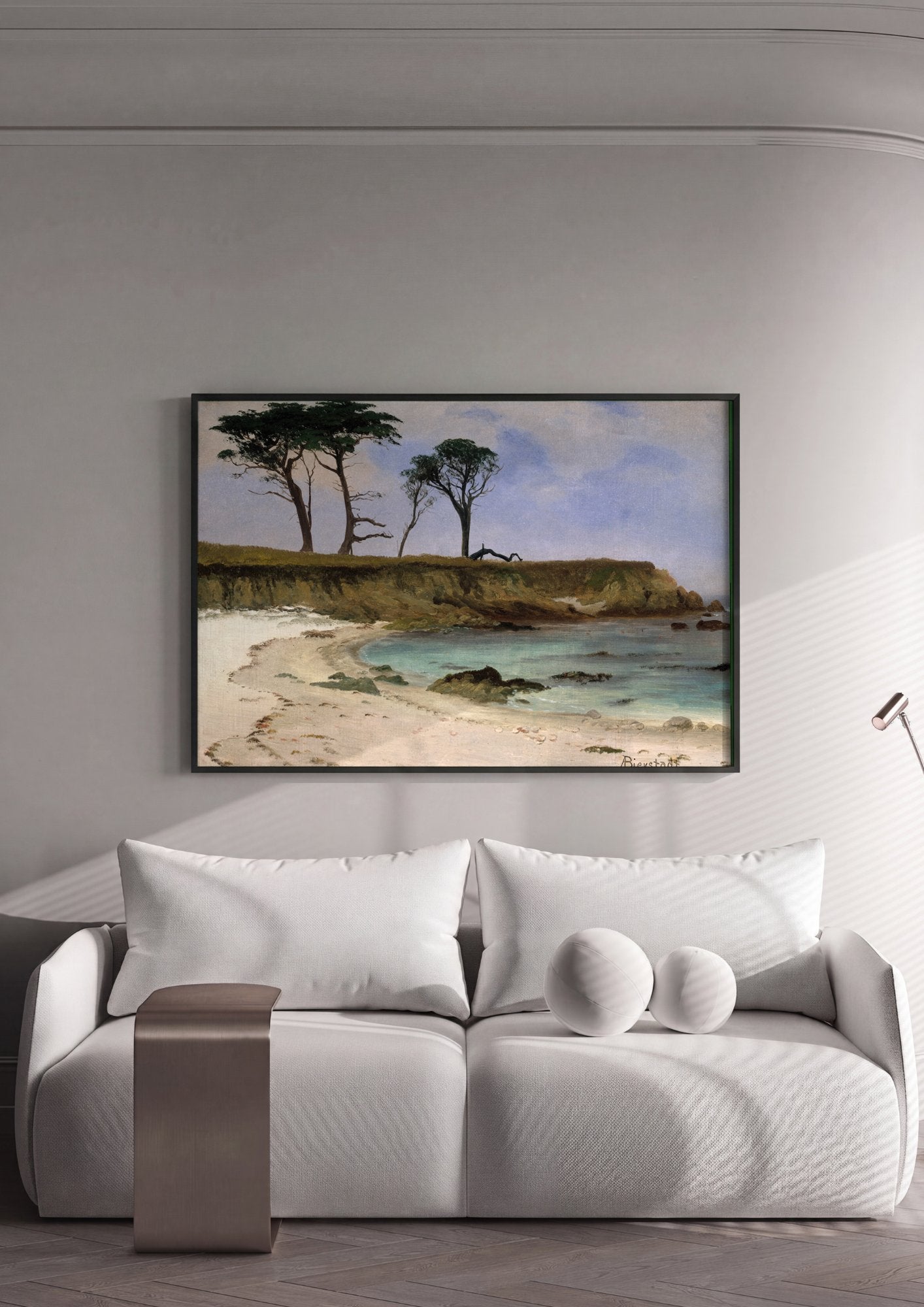 Quadro Decorativo Praia Solitária - Albert Bierstadt em ambiente decorado