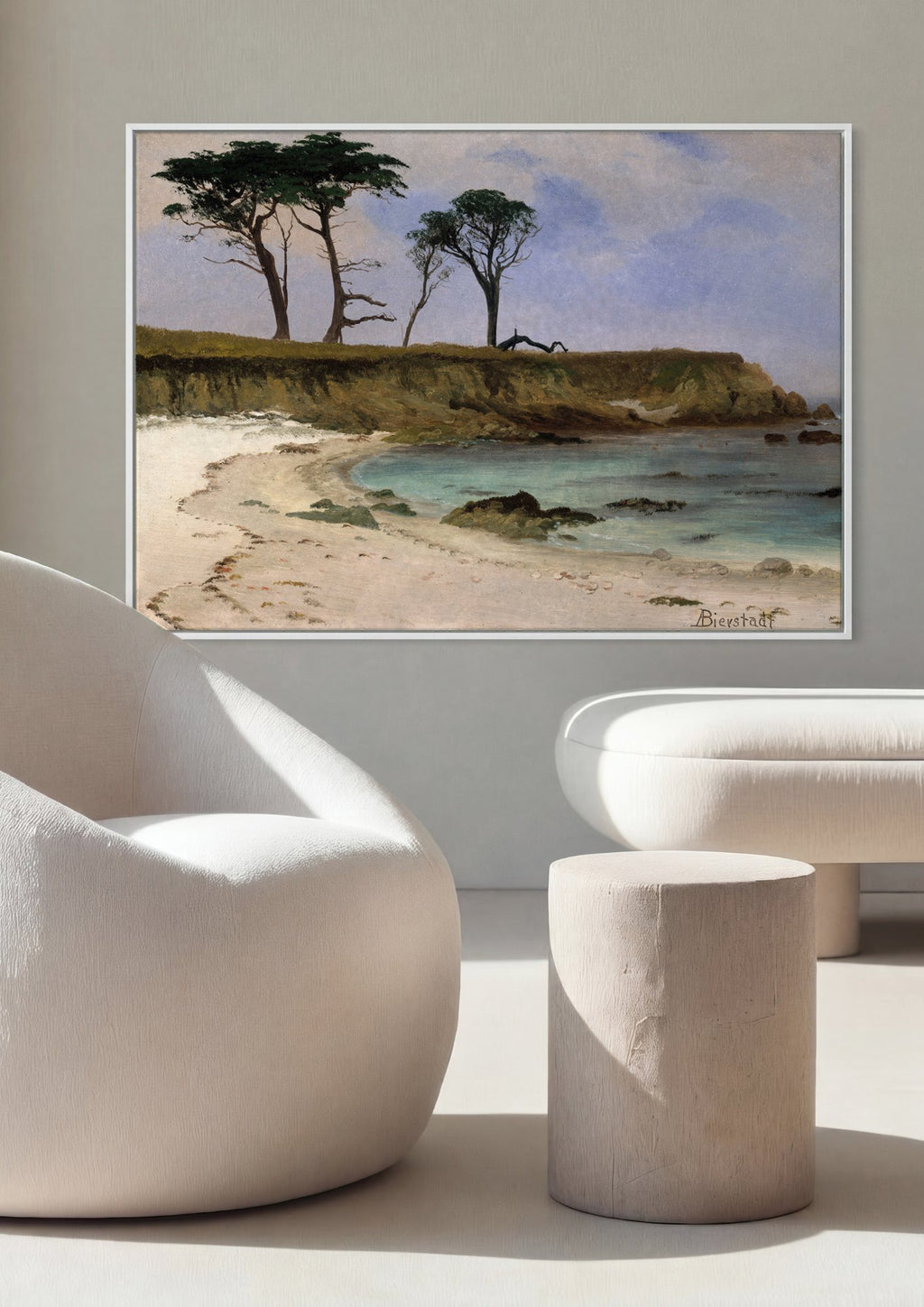 Quadro Decorativo Praia Solitária - Albert Bierstadt em ambiente decorado