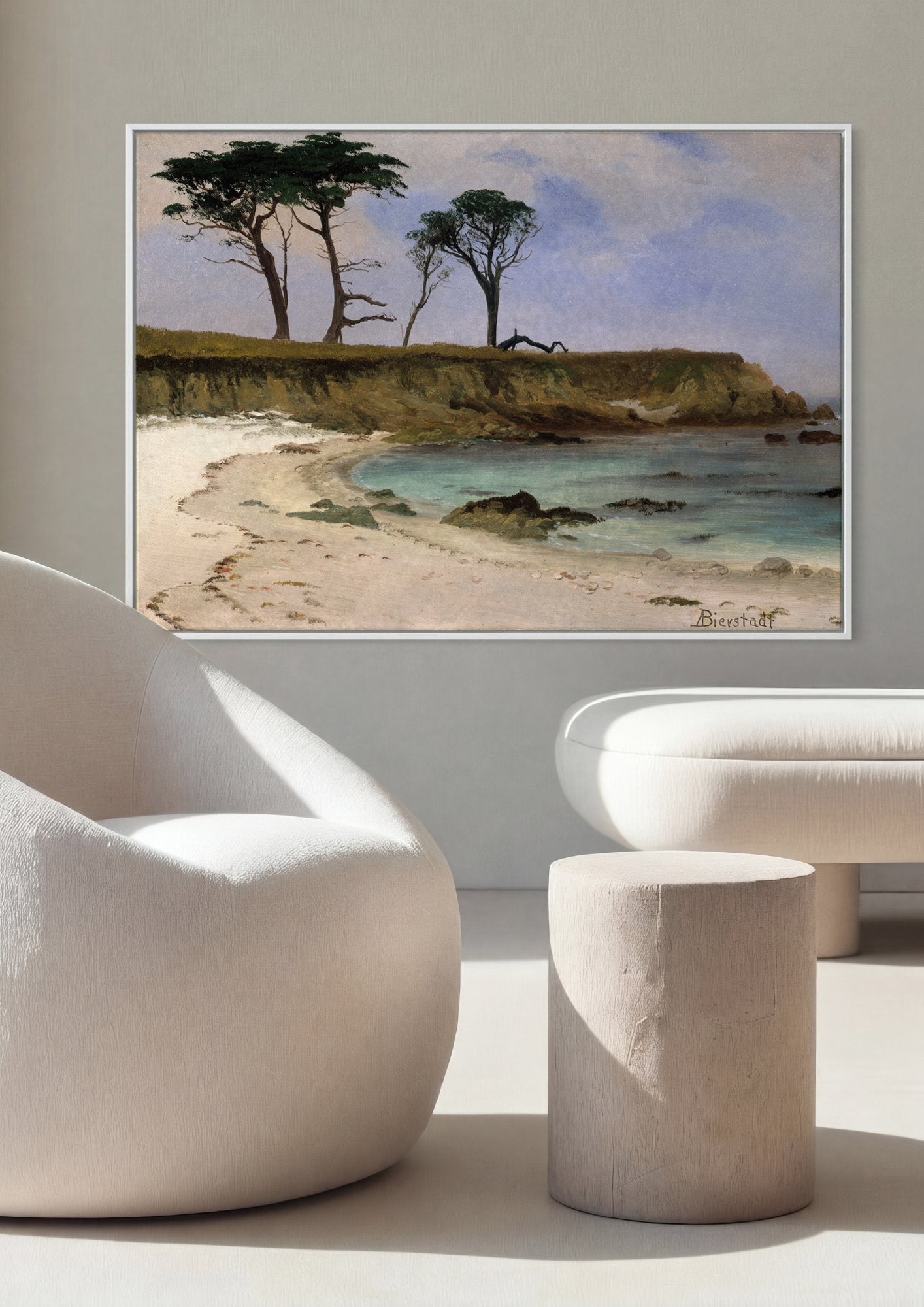 Quadro Decorativo Praia Solitária - Albert Bierstadt em ambiente decorado