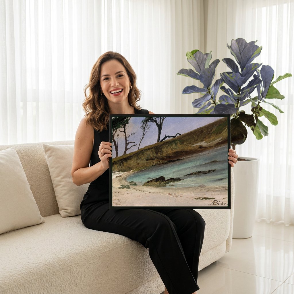 Quadro Decorativo Praia Solitária - Albert Bierstadt com modelo em ambiente