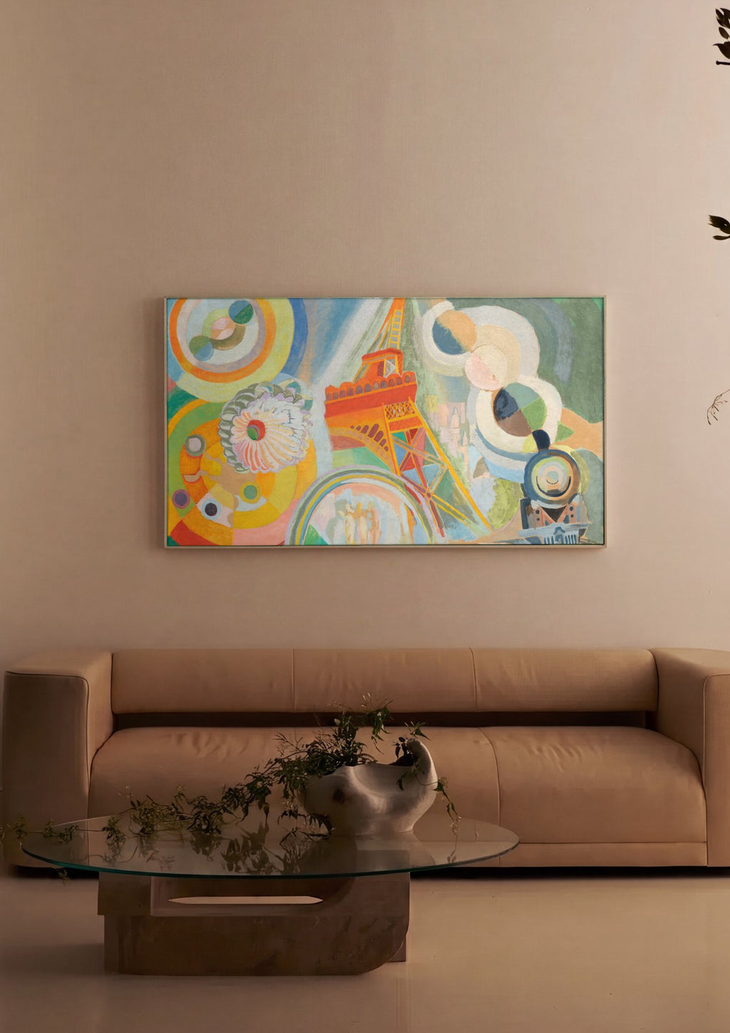 Quadro Decorativo A Torre Eiffel - Robert Delaunay em ambiente decorado